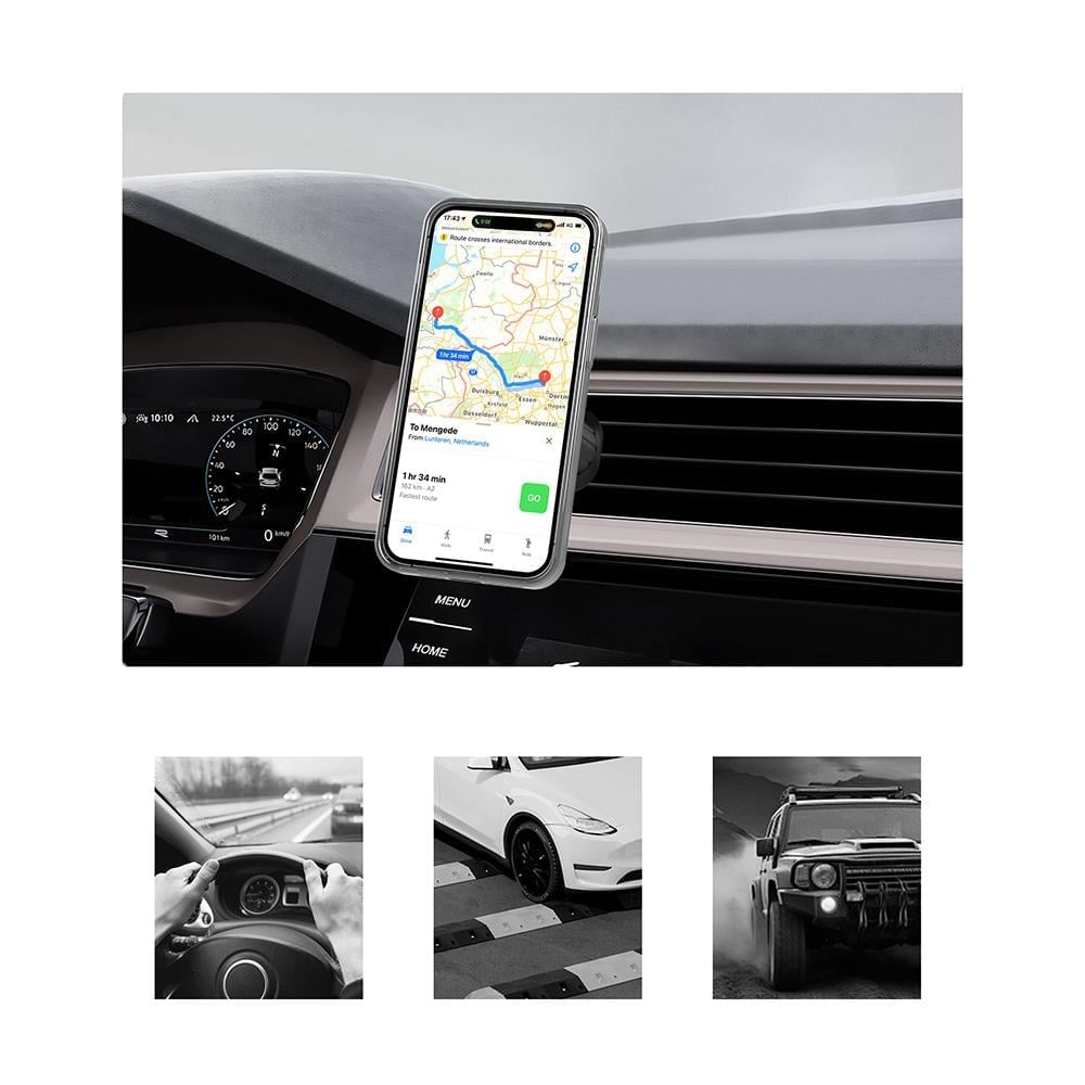 Lenyes CR183 M-safe Magnetik Özellikli 360 Derece Dönebilen Havalandırma Tasarım Araç Telefon Tutucu