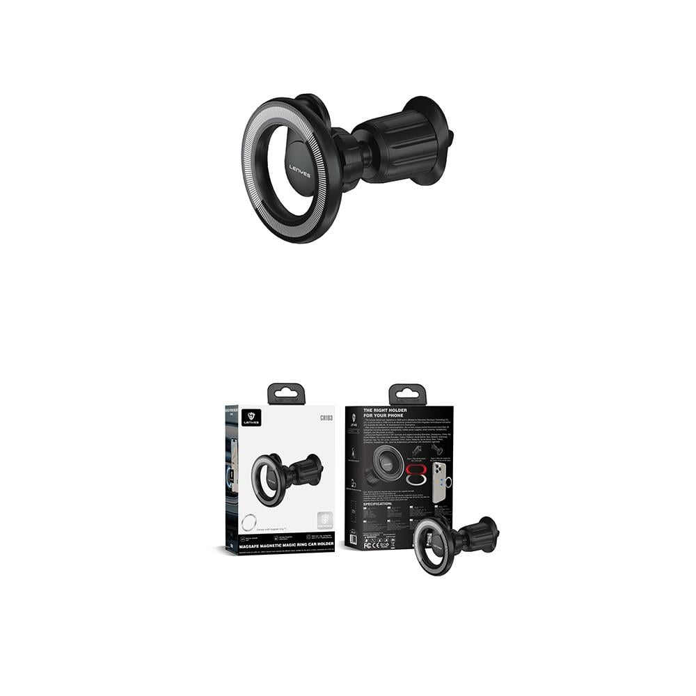 Lenyes CR183 M-safe Magnetik Özellikli 360 Derece Dönebilen Havalandırma Tasarım Araç Telefon Tutucu
