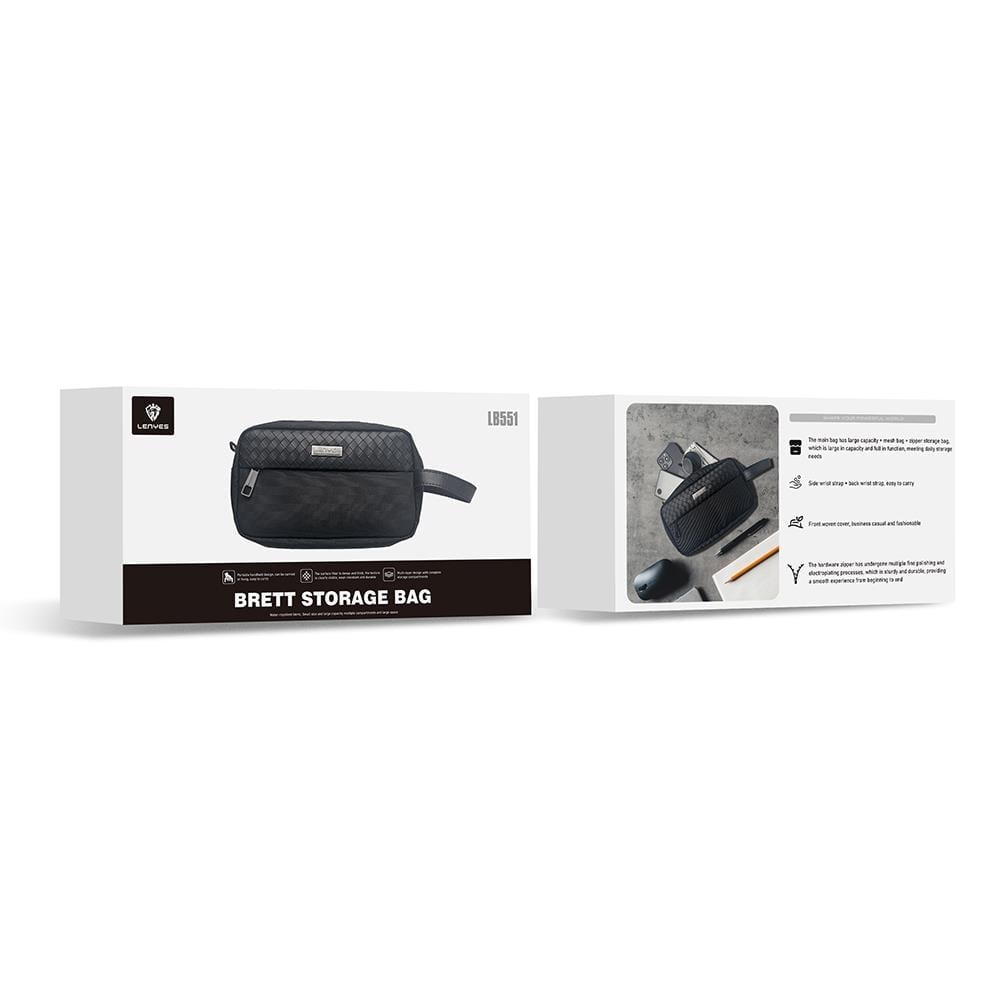 Lenyes LB551 Voyagers Serisi 1200D Polyester Kumaş Bilek Askı Kayışlı Mobil Aksesuar Çantası