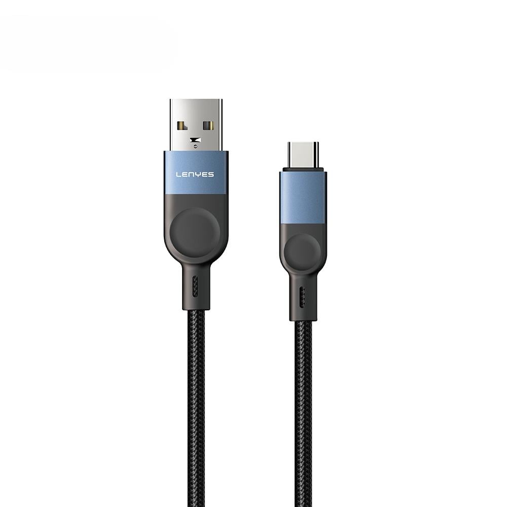 Lenyes LC514 USB-A to Type-C Hızlı Şarj Özellikli Örgülü Data ve Şarj Kablosu 15W 1M