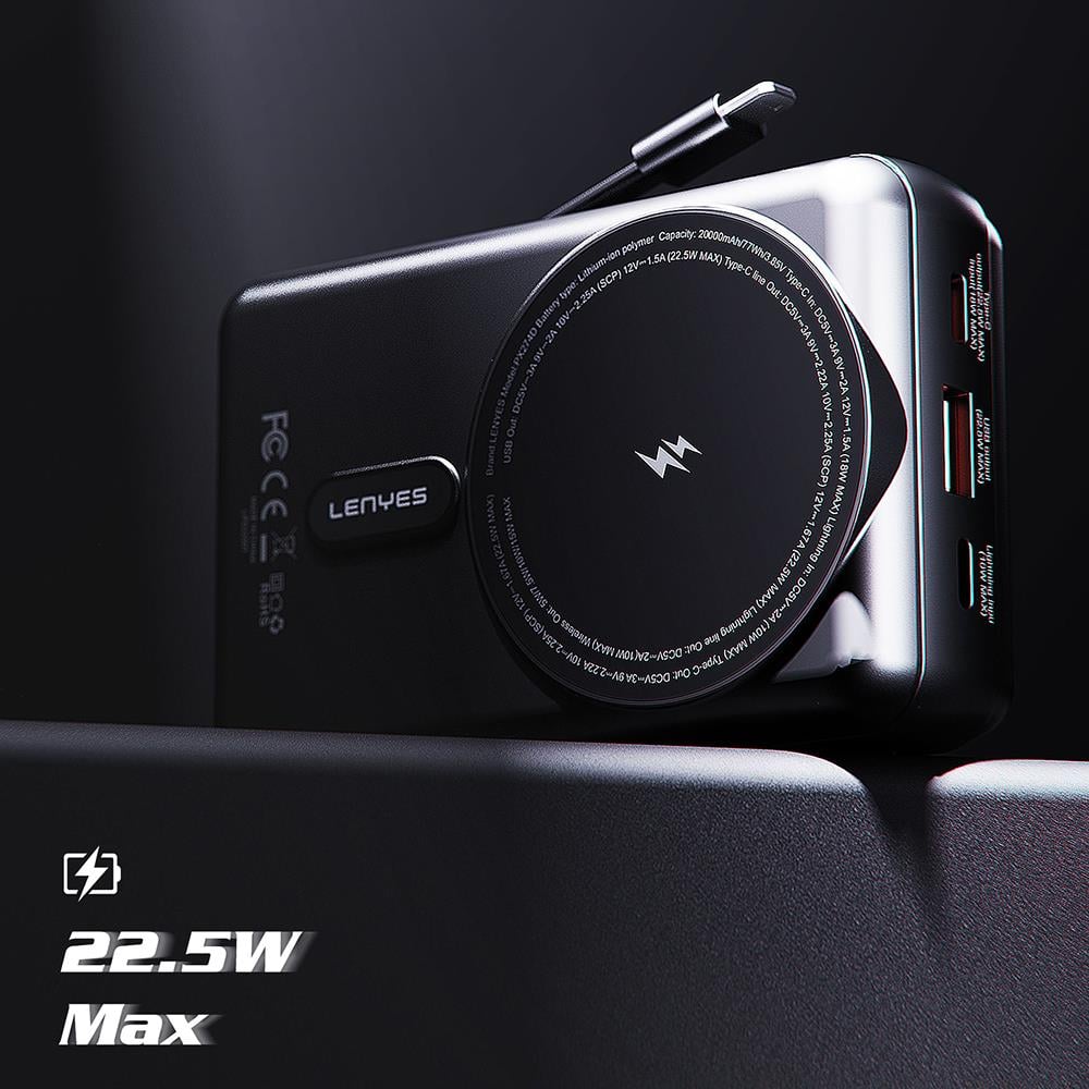 Lenyes PX274D PD 22.5W Standlı M-safe Şarj Özellikli Wireless Powerbank 15W 20000mAh