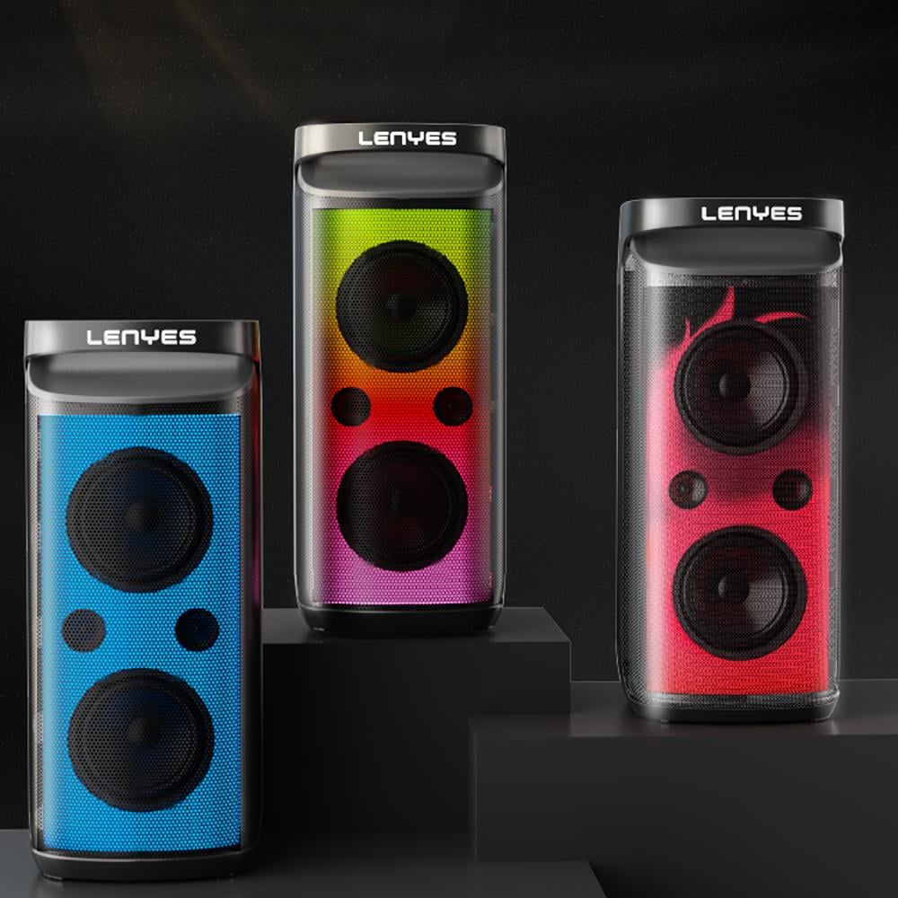 Lenyes S883 Su Geçirmez Tekerlekli Mikrofonlu Çoklu Giriş RGB Işıklı TWS Karaoke FM Bluetooth Hoparlör v5.3 360W