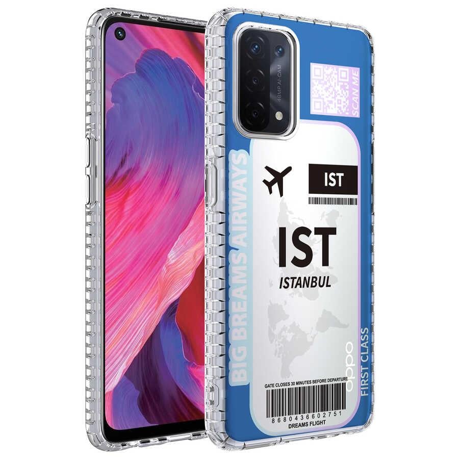 Oppo A74 4G Kılıf Airbag Kenarlı Renkli Desenli Silikon Zore Elegans Kapak