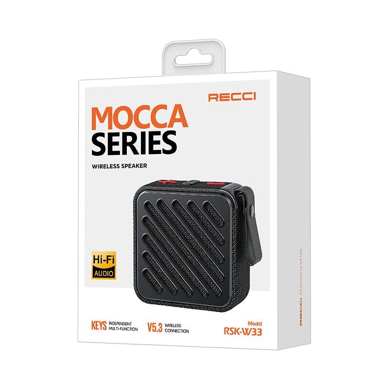 Recci RSK-W33 Mocca Serisi TF/AUX/USB Askılı Akıllı Wireless Bluetooth 5.3 Speaker Hoparlör