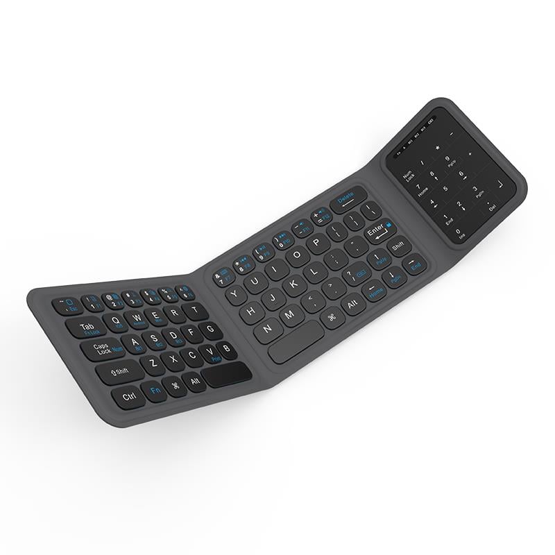 Wiwu FMK-05 iOS Android Windows Uyumlu Katlanabilir Bluetooth Kablosuz Klavye + Masaüstü Telefon Standı
