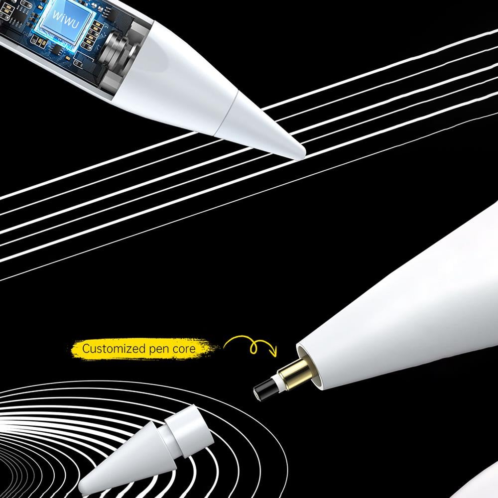 Wiwu Pencil A03 Kablosuz Şarj Özellikli Avuç İçi Reddi (Palm Rejection) ve Eğim Hassasiyeti Özellikli Dokunmatik Kalem
