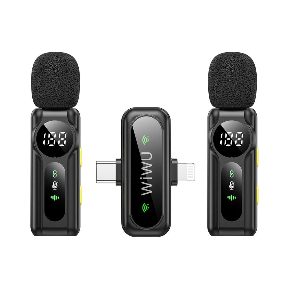 Wiwu Wi-WM007 2in1 Type-C ve Lightning Portlu ANC Özellikli Kablosuz Yaka Mikrofonu