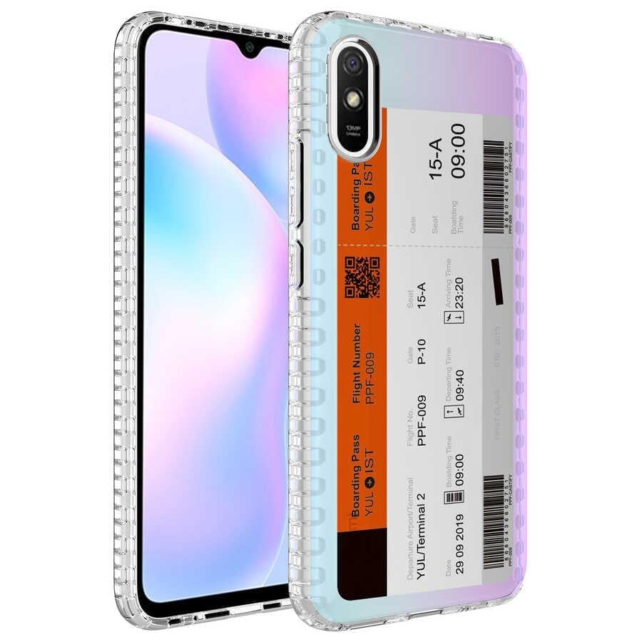 Xiaomi Redmi 9A Kılıf Airbag Kenarlı Renkli Desenli Silikon Zore Elegans Kapak