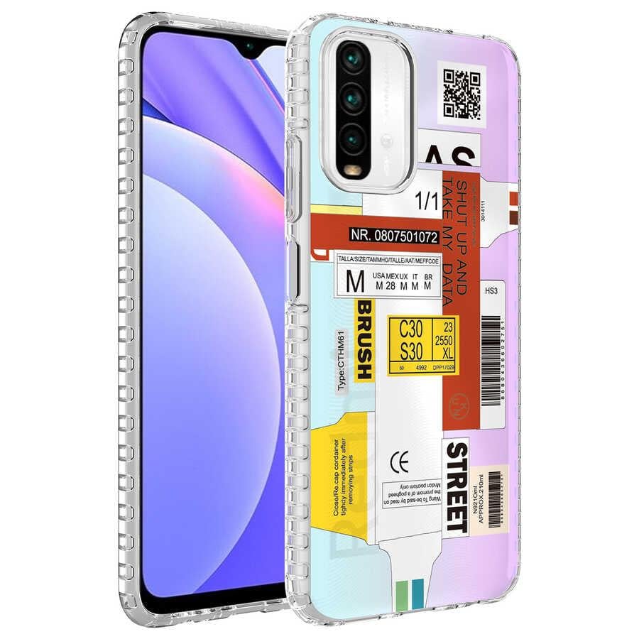 Xiaomi Redmi Note 10S Kılıf Airbag Kenarlı Renkli Desenli Silikon Zore Elegans Kapak