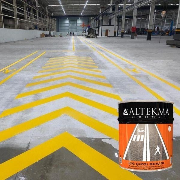 Sarı Fabrika Zemin Boyası 5 KgISG 2220 05Sarı İSG Yol Çizgi Boyası 5 kg