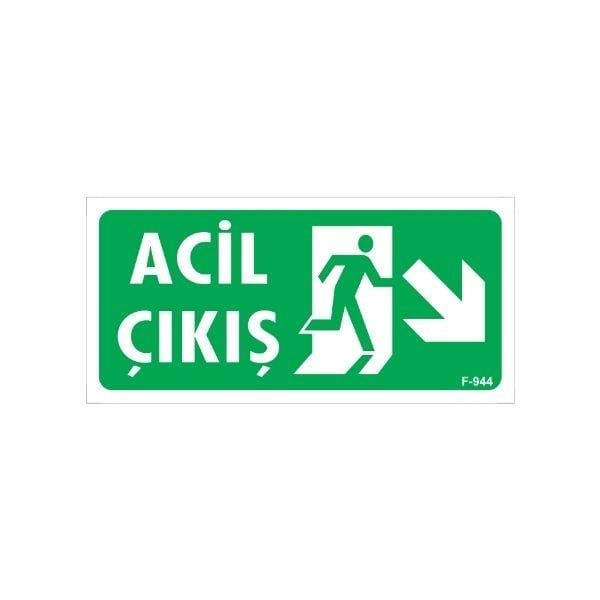 Acil Çıkış Uyarı Levhası Sağ Aşağı OkİSG-F944-1225FSAcil Çıkış Uyarı Levhası Sağ Aşağı Ok