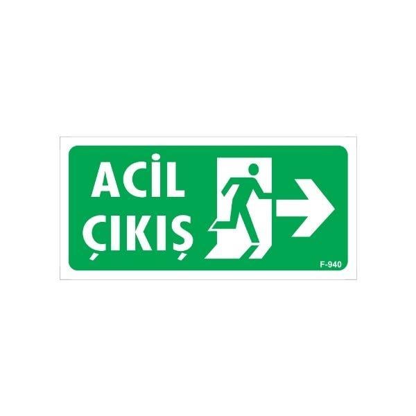 Acil Çıkış Uyarı Levhası Sağ OkİSG-F940-1225FSAcil Çıkış Uyarı Levhası Sağ Ok