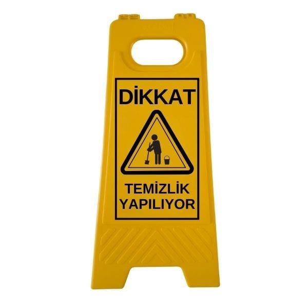 Dikkat Temizlik Yapılıyor Katlanır Uyarı LevhasıHT5002-002Dikkat Temizlik Yapılıyor Katlanır Uyarı Levhası