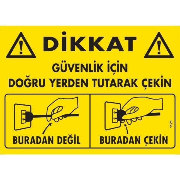 Dikkat Güvenlik İçin Doğru Yerden Tutarak Çekin Uyarı LevhasıİSG-1121-2535SDikkat Güvenlik İçin Doğru Yerden Tutarak Çekin Uyarı Levhası