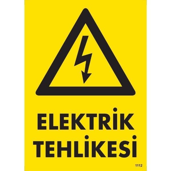 Elektrik Tehlikesi Uyarı LevhasıİSG-1112Elektrik Tehlikesi Uyarı Levhası