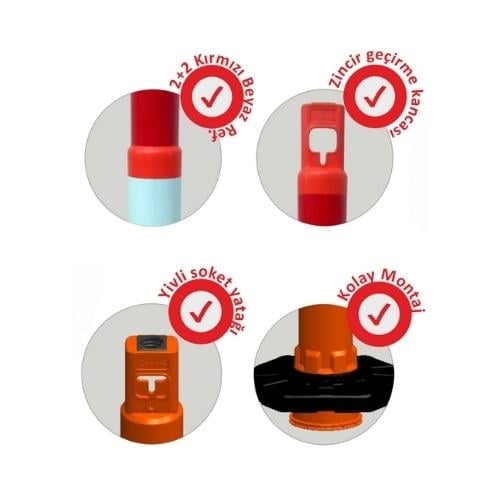 Dubalı Kırmızı Ultra Uyarı Dikmesi 120x14 cm