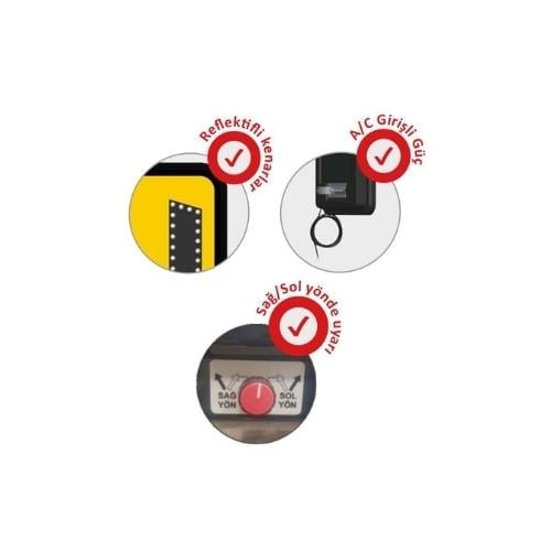 Elektrikli AC Ledli Yol Bakım Levhası