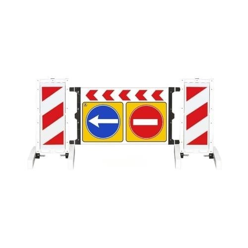 Sola Mecburi Yönlendirme Katlanır Uyarı Levhalı Yol Bariyeri