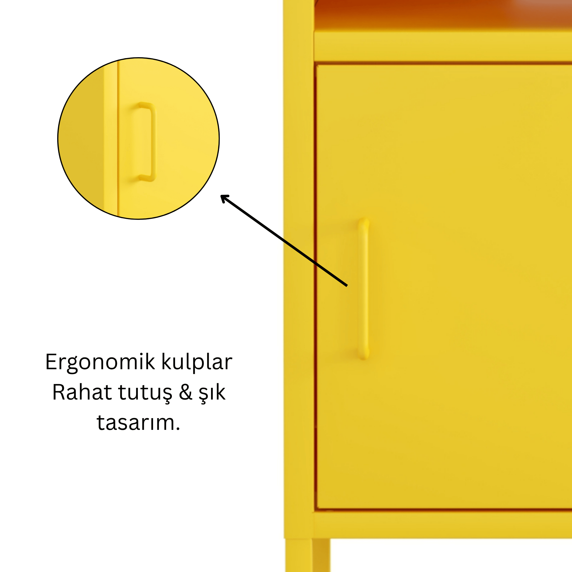 Pera Komodin Açık Raflı 41,5 x 40 x 64,50 cm - Ral 1018 Sarı