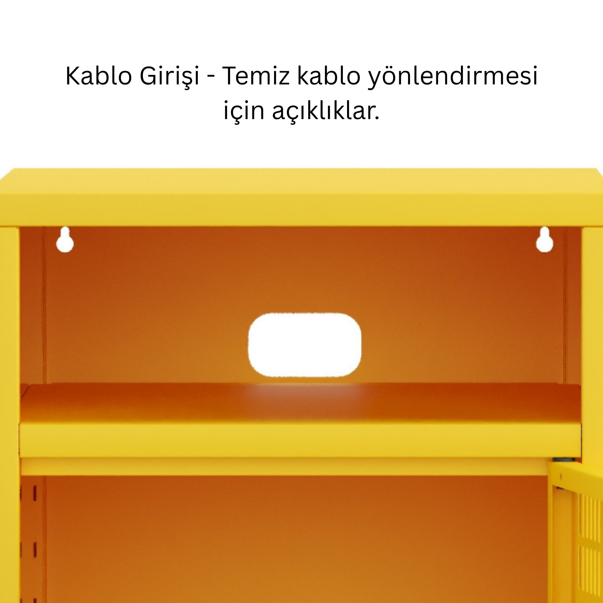 Pera Komodin Açık Raflı 41,5 x 40 x 64,50 cm - Ral 1018 Sarı