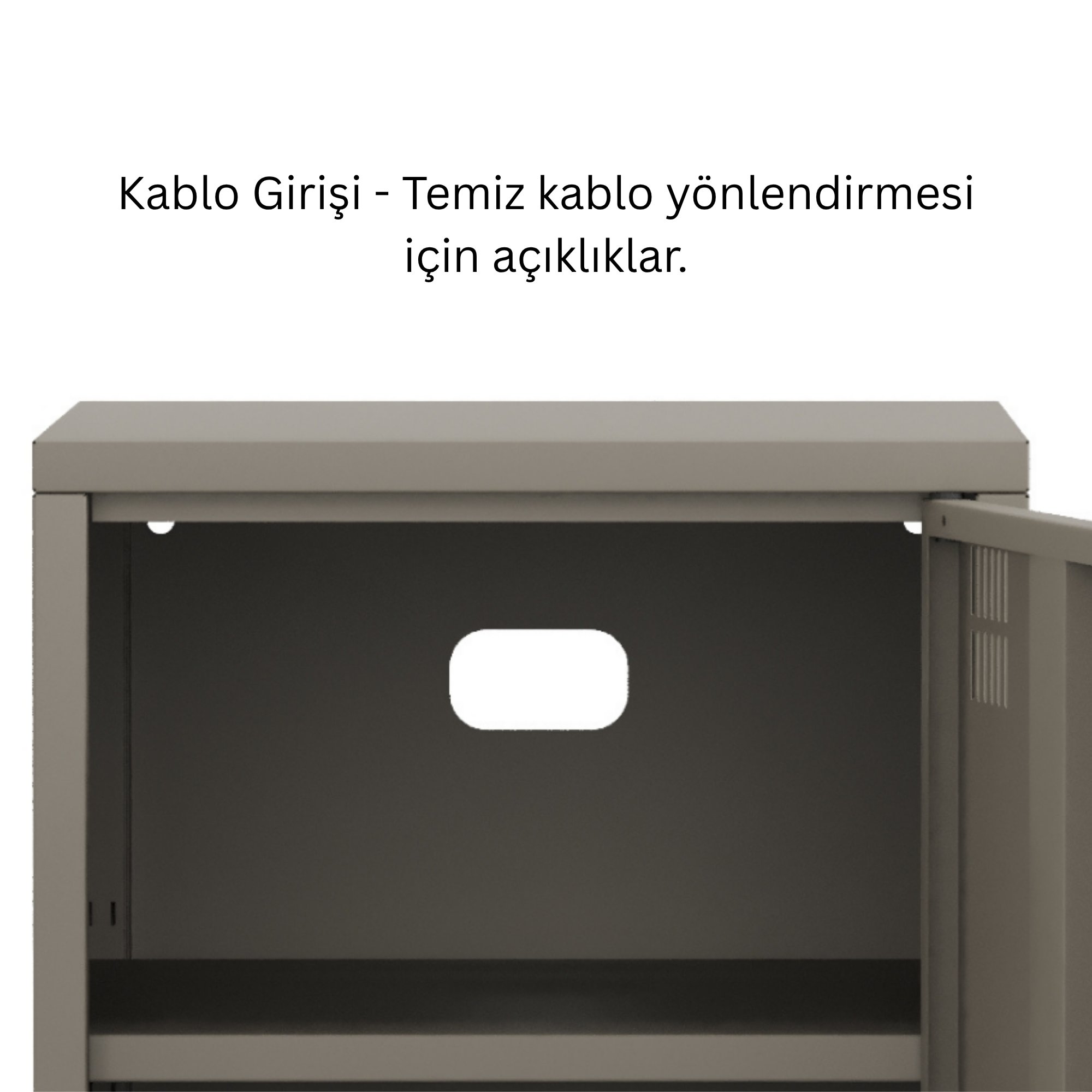 Pera Komodin Kapaklı 41,5 x 40 x 64,50 cm - Ral 7039 Antrasit