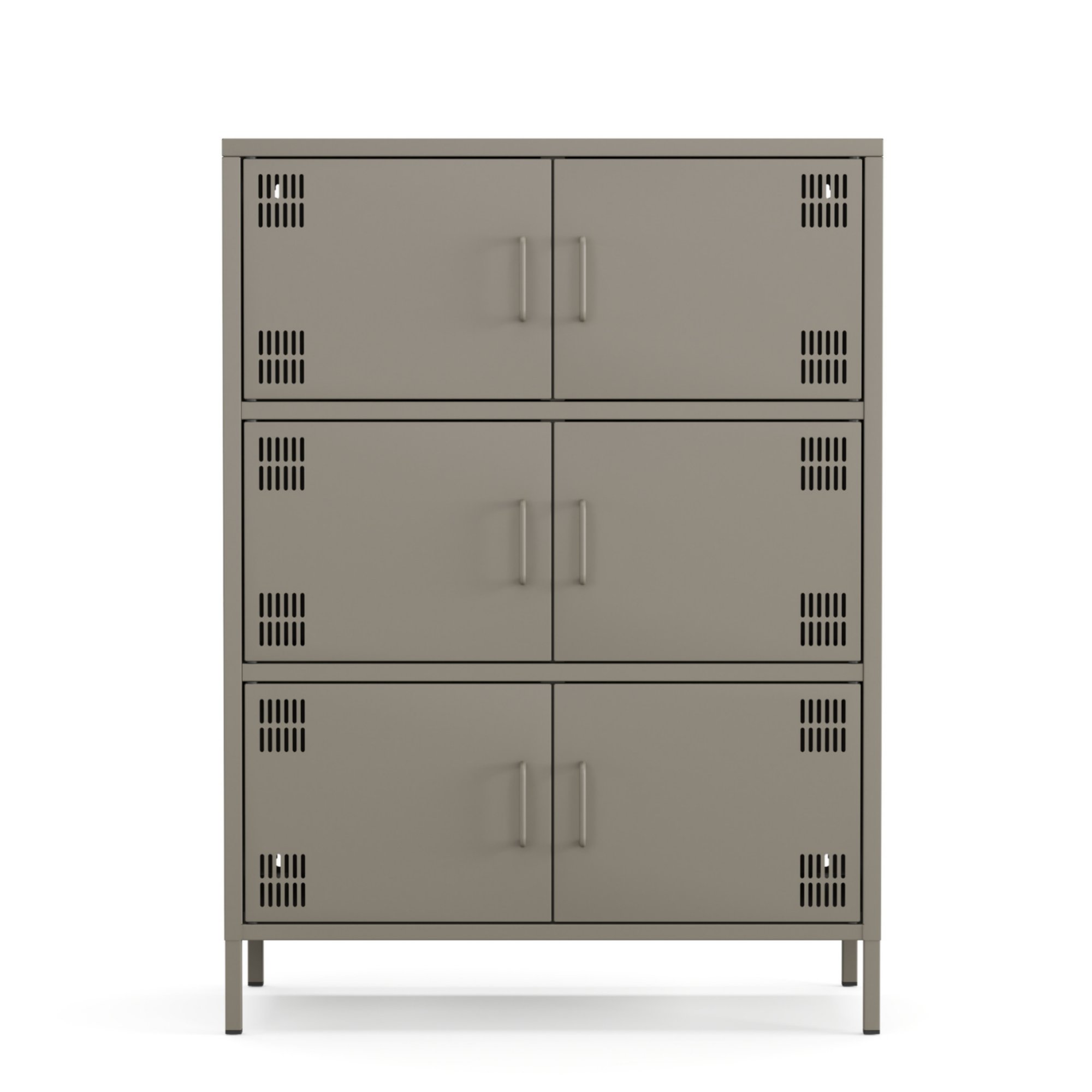 Pera Metal Çok Gözlü Dolap, 6 Kapaklı 80,50 x 40 x 109,50 cm - Ral 7039 Antrasit