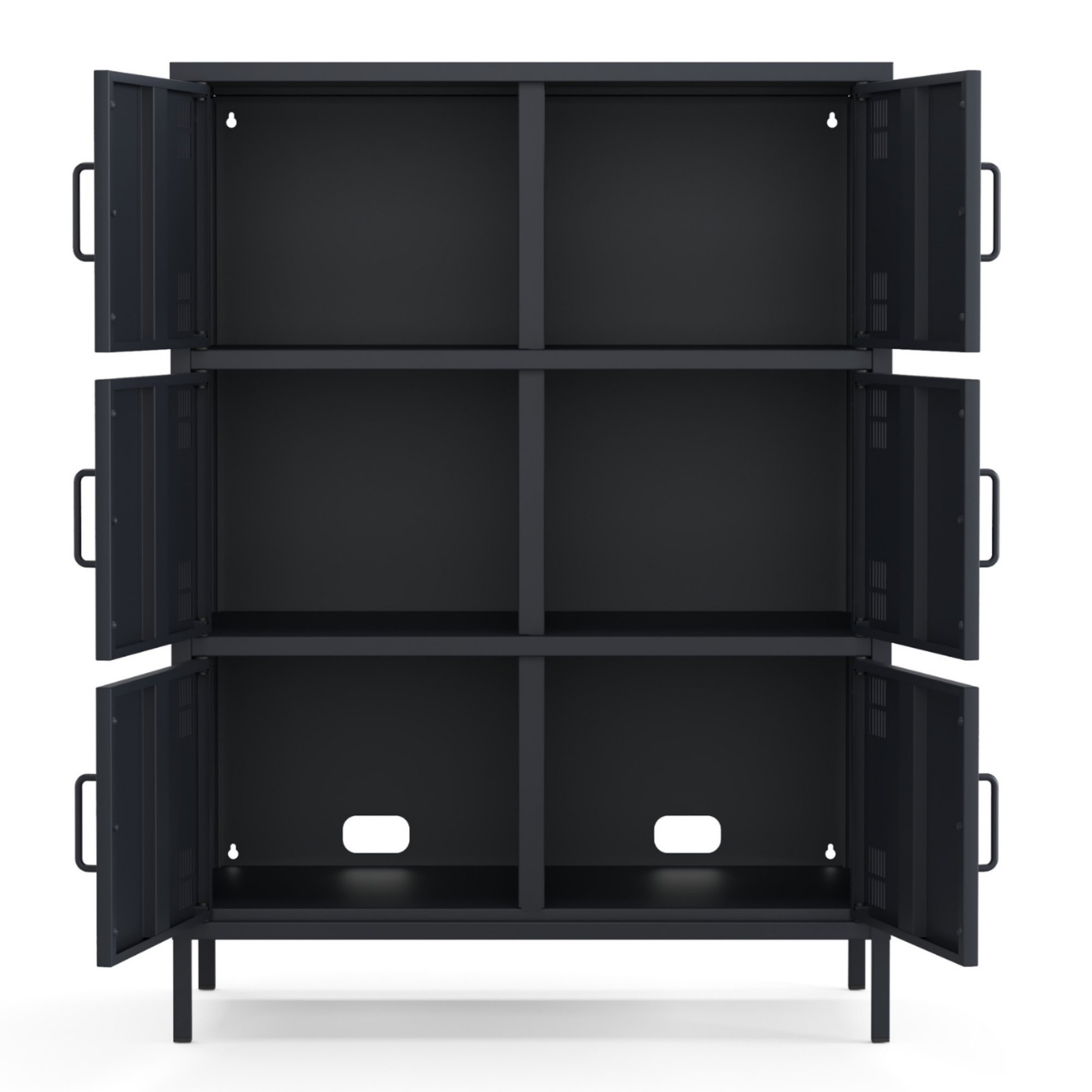Pera Metal Çok Gözlü Dolap, 6 Kapaklı 80,50 x 40 x 109,50 cm - Ral 7016 Antrasit