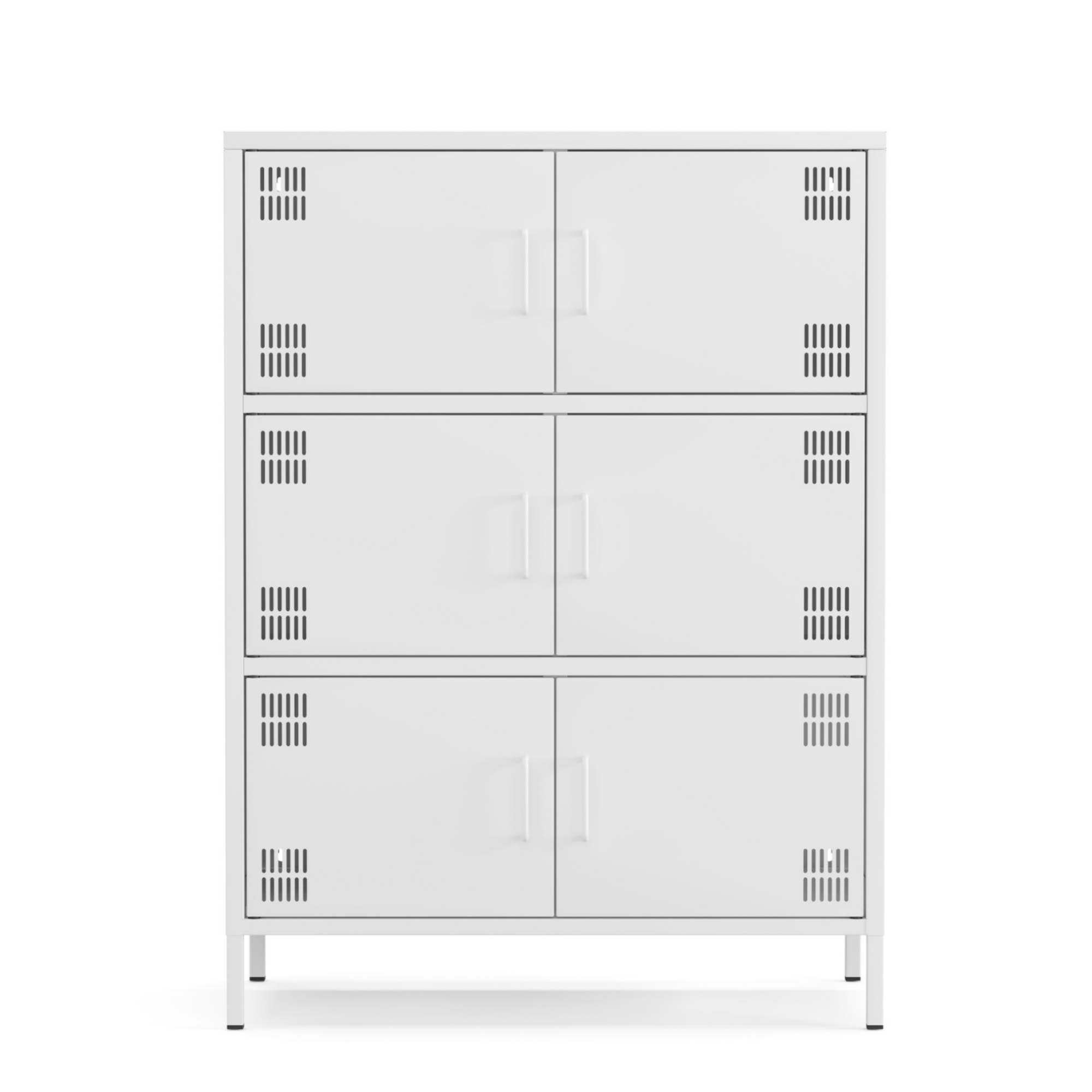 Pera Metal Çok Gözlü Dolap, 6 Kapaklı 80,50 x 40 x 109,50 cm - Ral 9016 Beyaz