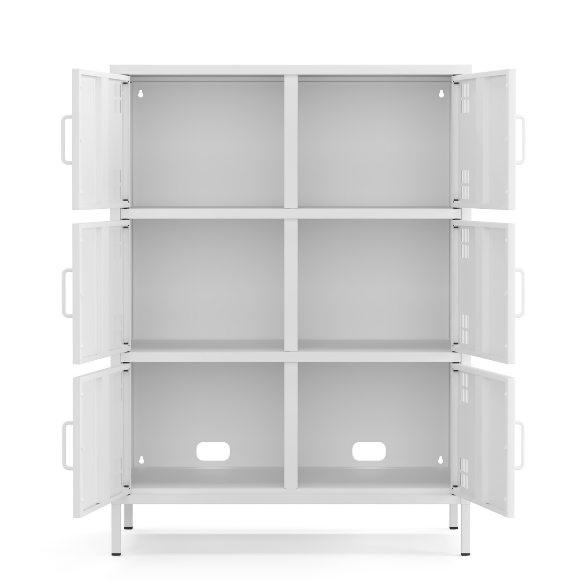 Pera Metal Çok Gözlü Dolap, 6 Kapaklı 80,50 x 40 x 109,50 cm - Ral 9016 Beyaz