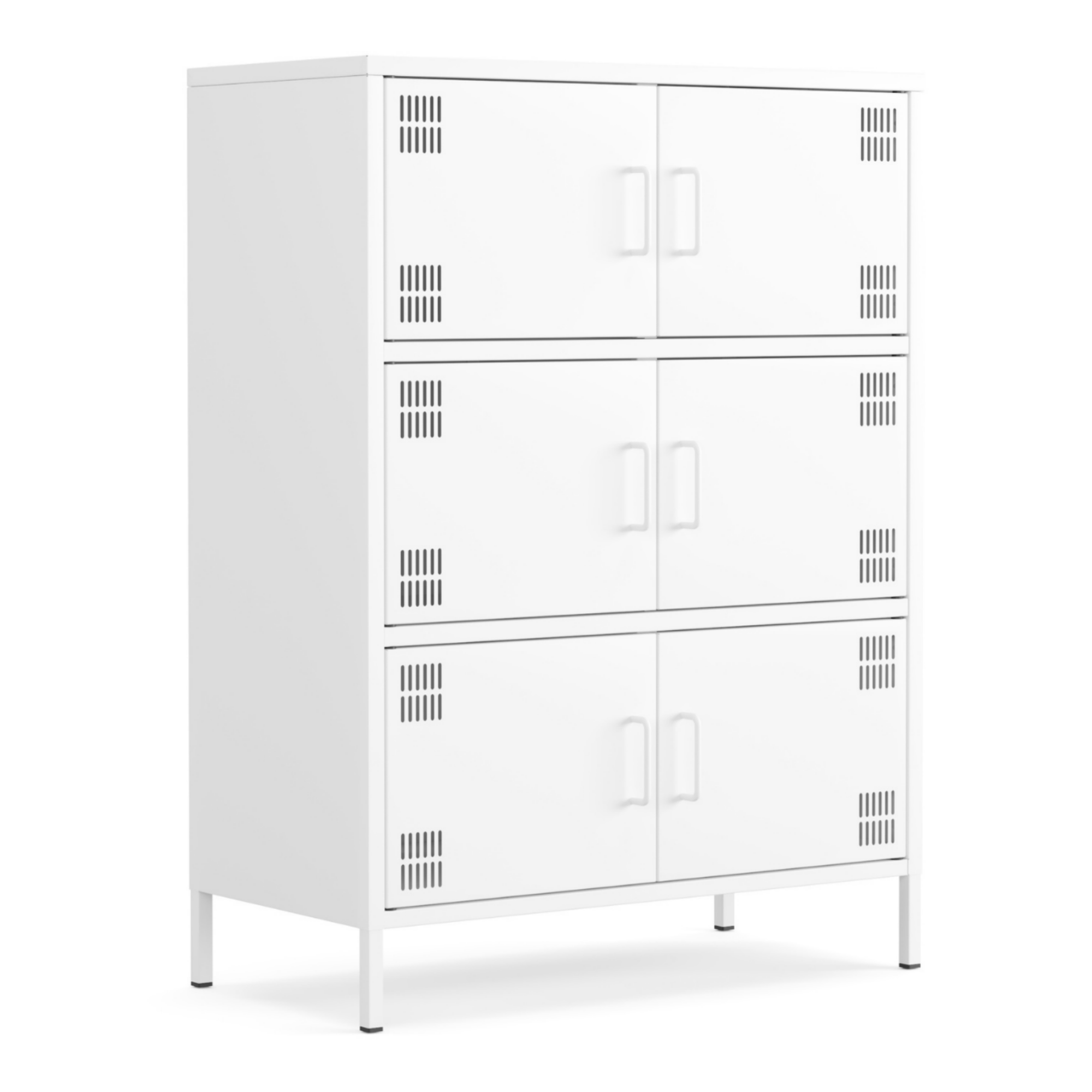 Pera Metal Çok Gözlü Dolap, 6 Kapaklı 80,50 x 40 x 109,50 cm - Ral 9016 Beyaz