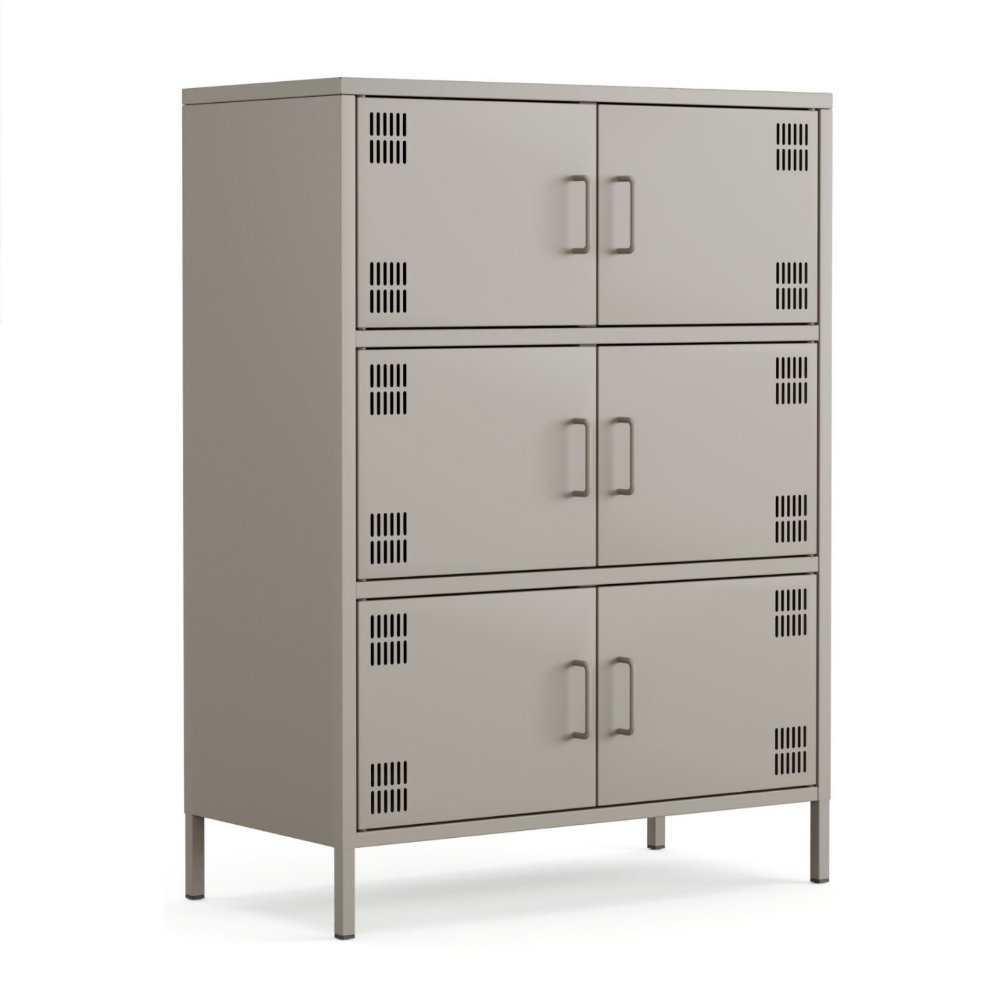 Pera Metal Çok Gözlü Dolap, 6 Kapaklı 80,50 x 40 x 109,50 cm - Ral 7039 Antrasit