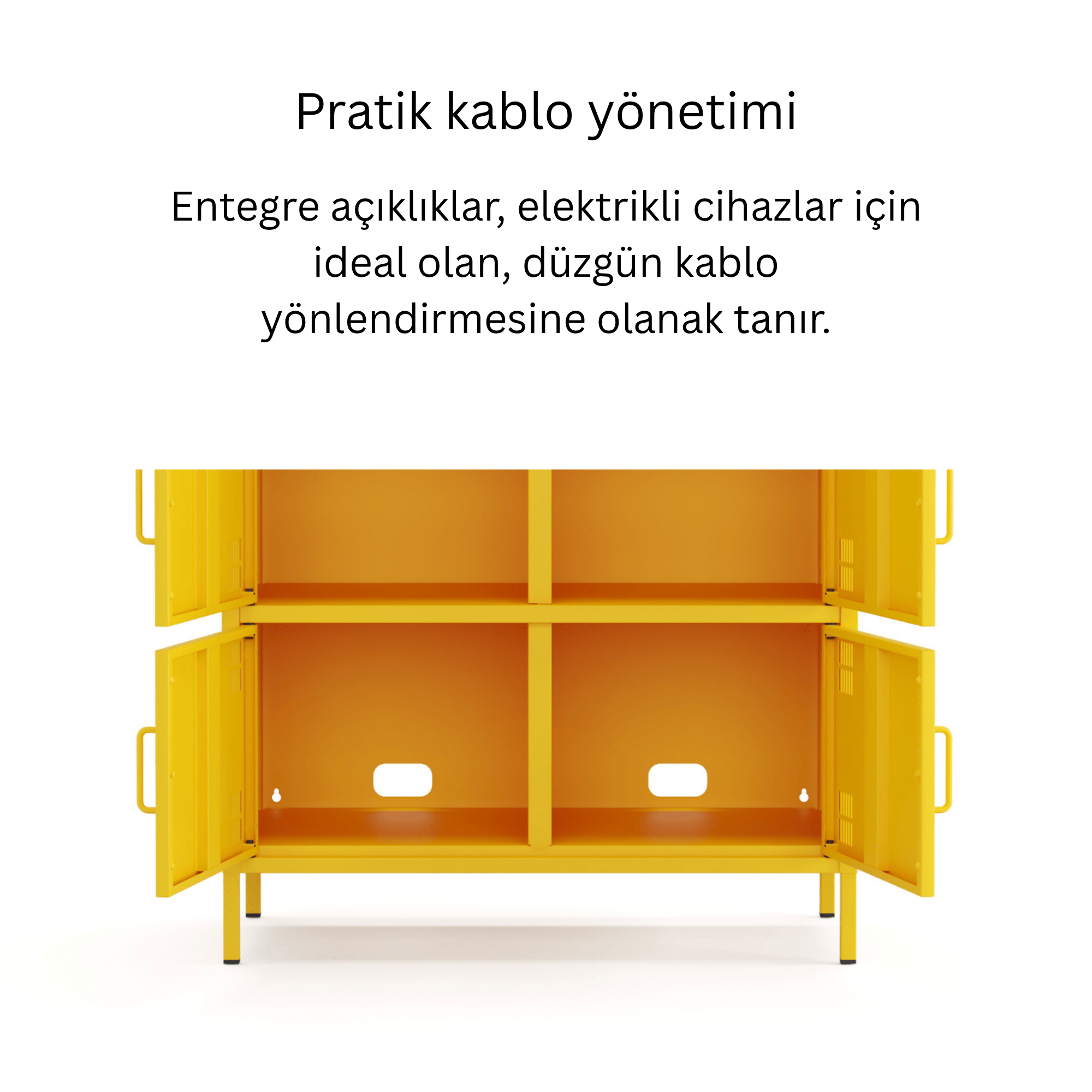 Pera Metal Çok Gözlü Dolap, 6 Kapaklı 80,50 x 40 x 109,50 cm - Ral 1018 Sarı