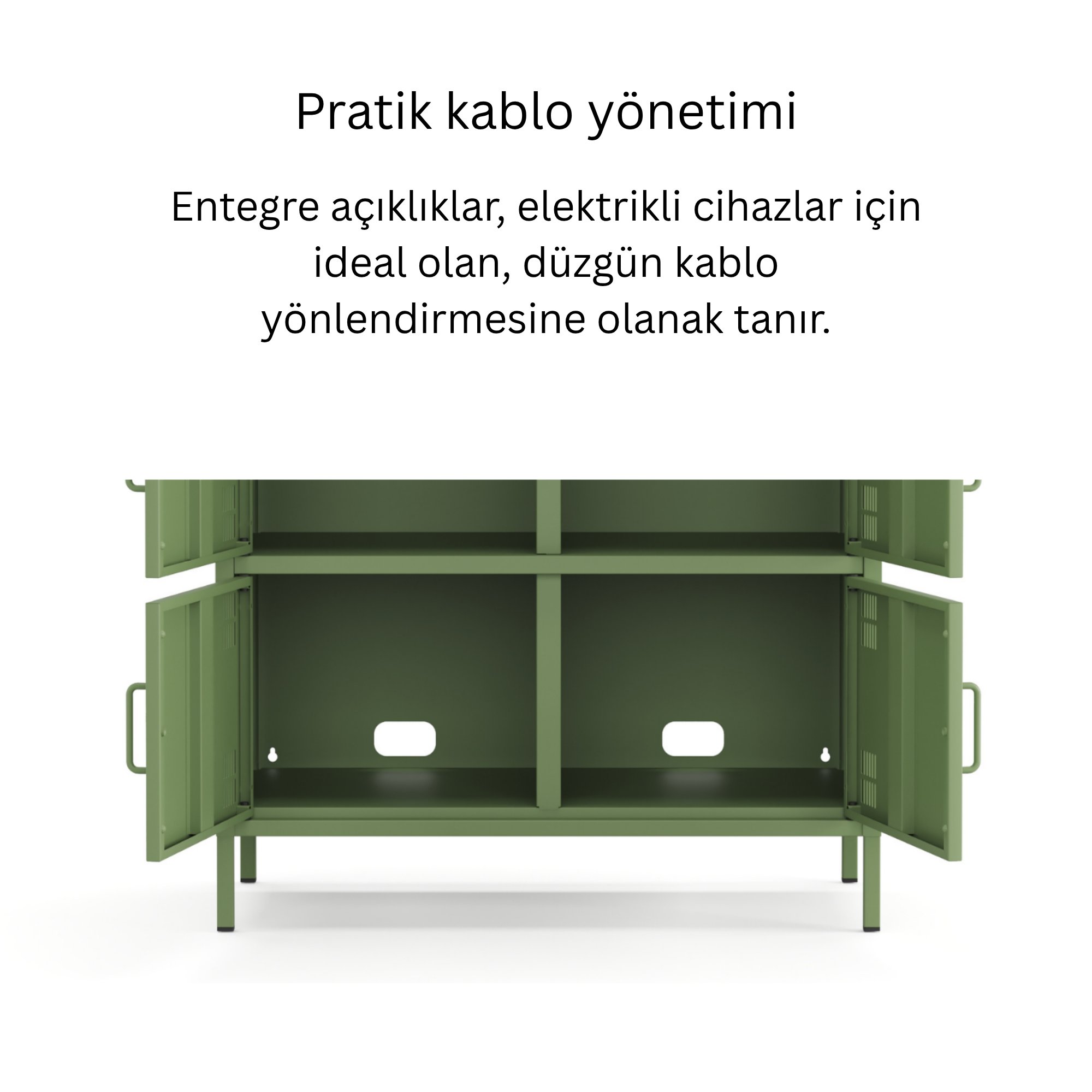 Pera Metal Çok Gözlü Dolap, 6 Kapaklı 80,50 x 40 x 109,50 cm - Ral 6011 Yeşil
