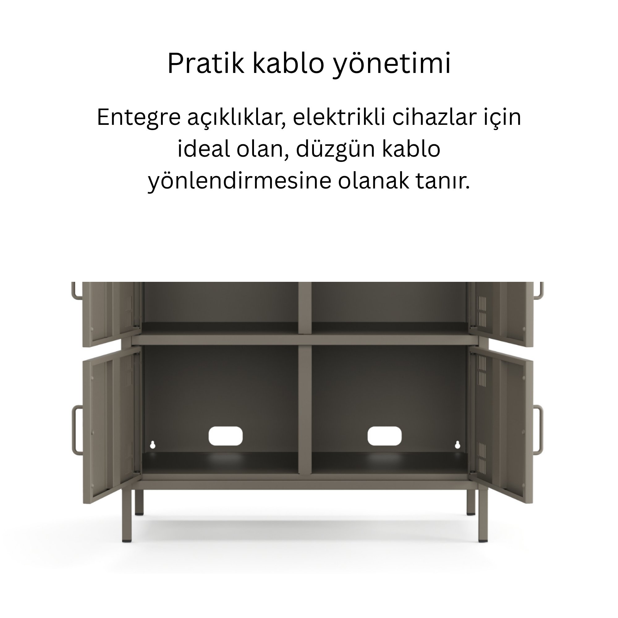 Pera Metal Çok Gözlü Dolap, 6 Kapaklı 80,50 x 40 x 109,50 cm - Ral 7039 Antrasit