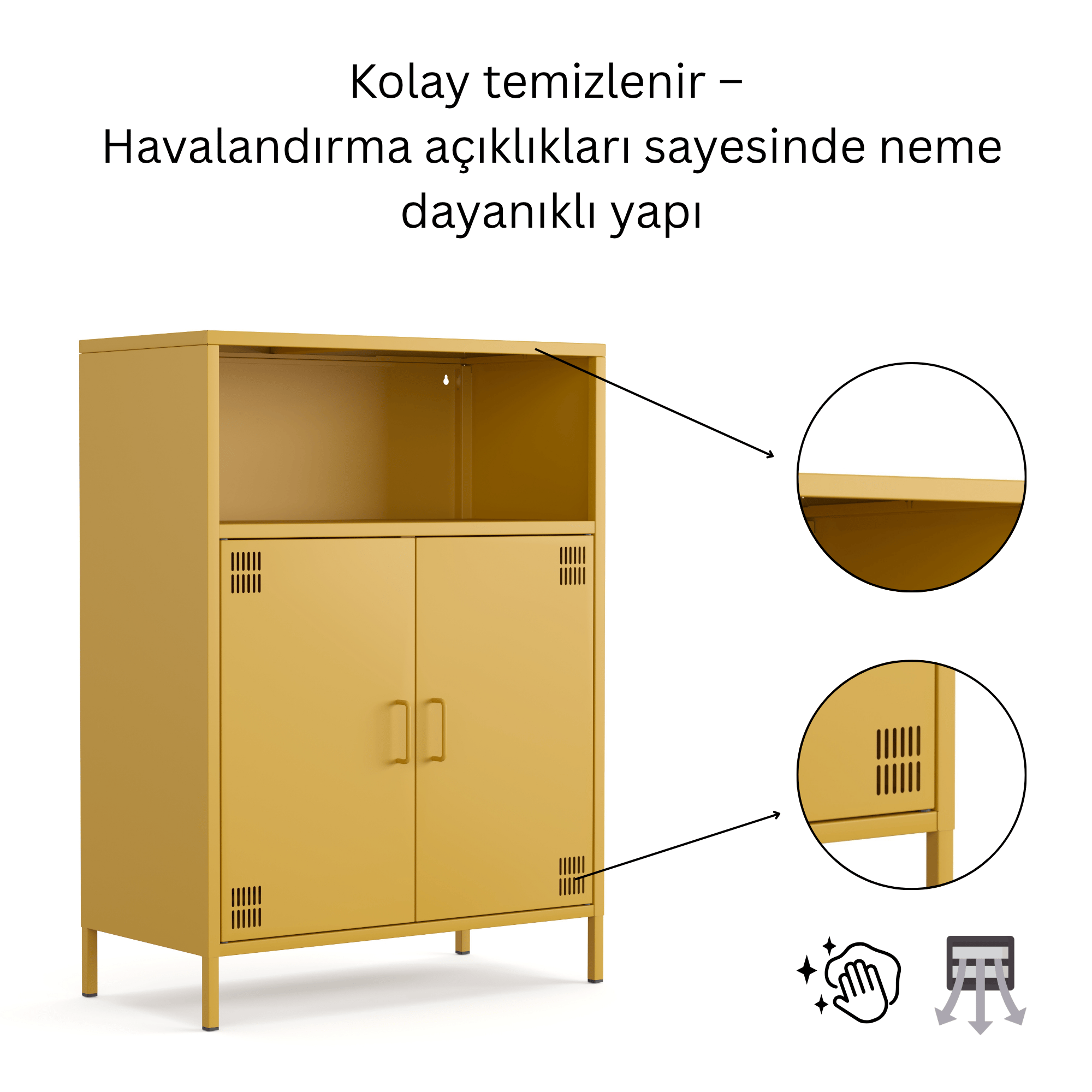Pera Metal Dolap 2 Kapaklı