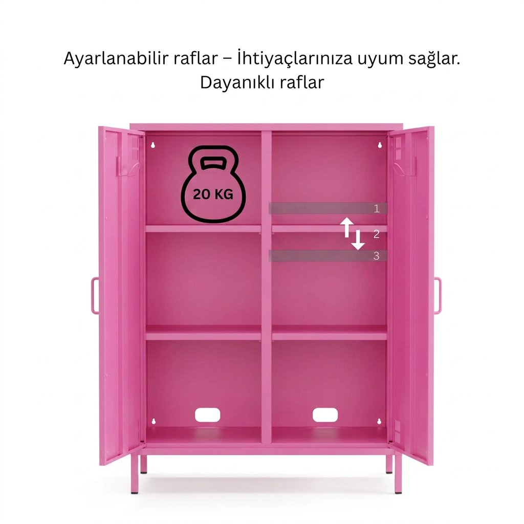 Pera Metal Dolap 2 Kapaklı