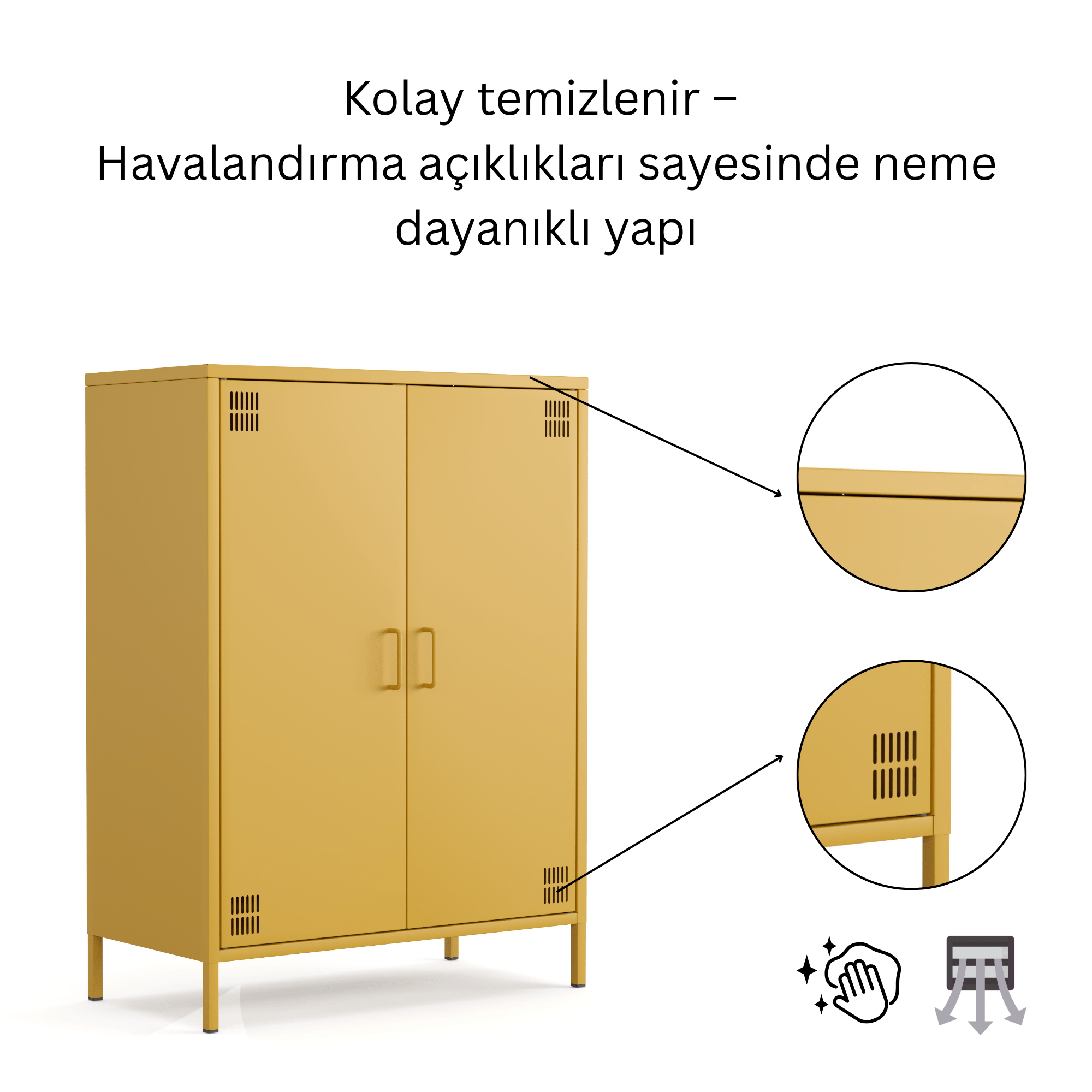 Pera Metal Dolap 2 Kapaklı