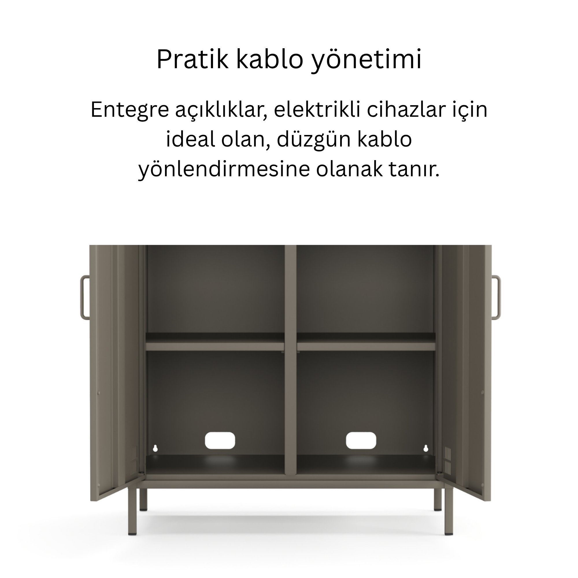 Pera Metal Dolap 2 Kapılı 80,50 x 40 x 109,50 cm - Ral 7039 Antrasit