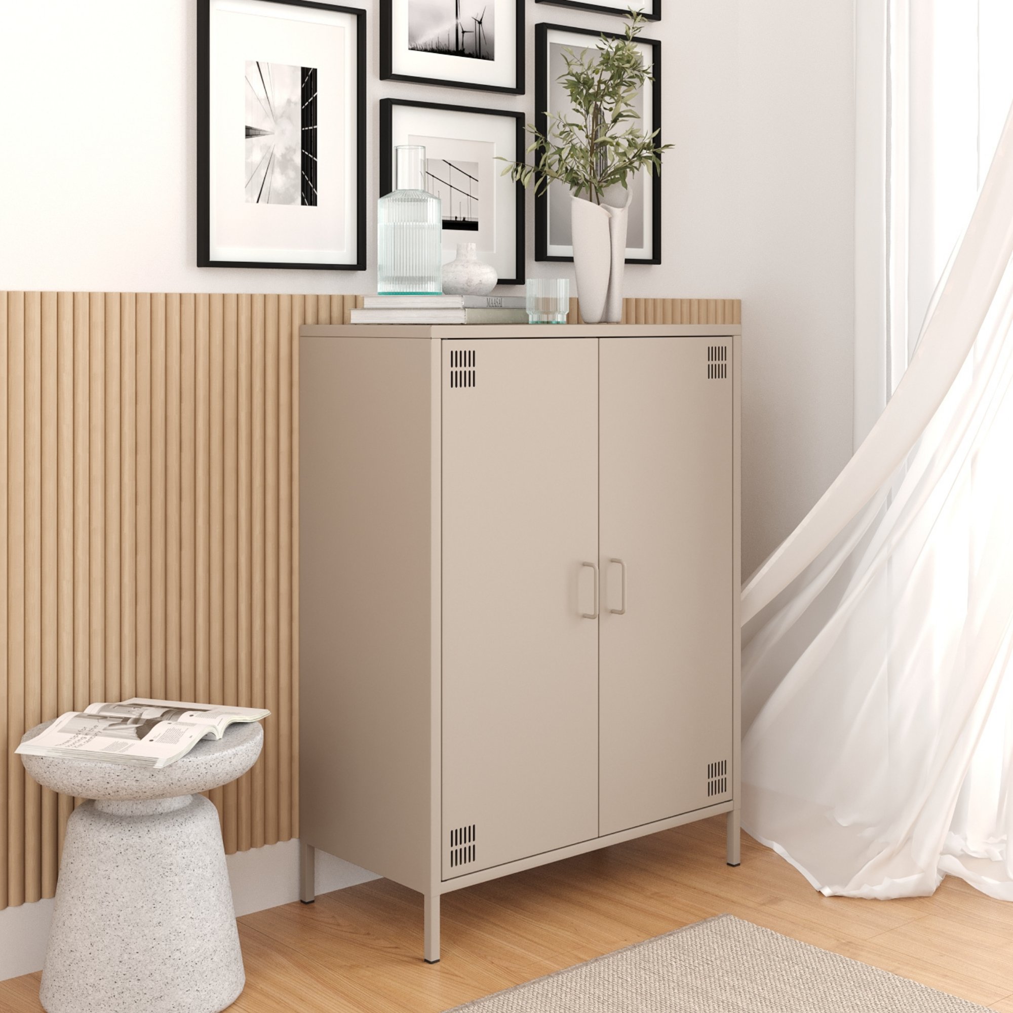 Pera Metal Dolap 2 Kapılı 80,50 x 40 x 109,50 cm - Bej Rengi