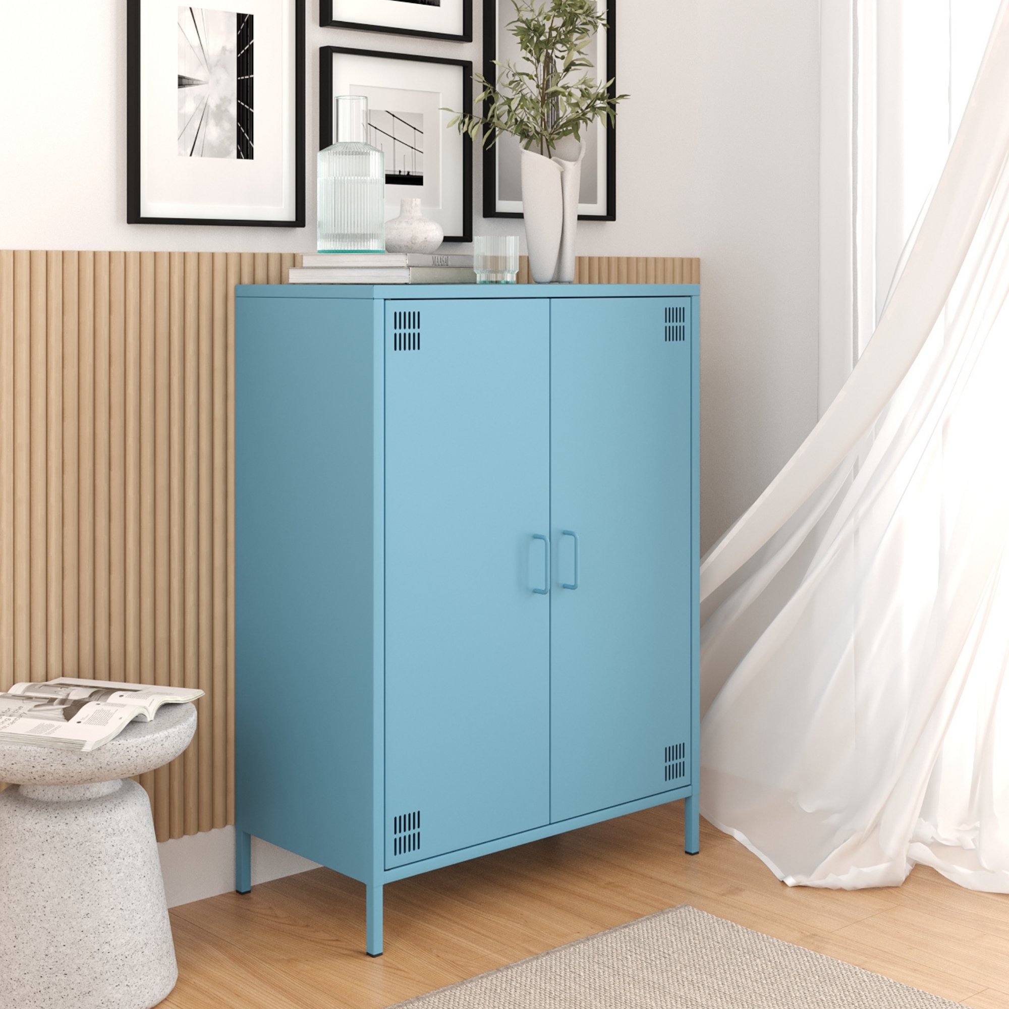 Pera Metal Dolap 2 Kapılı 80,50 x 40 x 109,50 cm - Ral 5024 Mavi