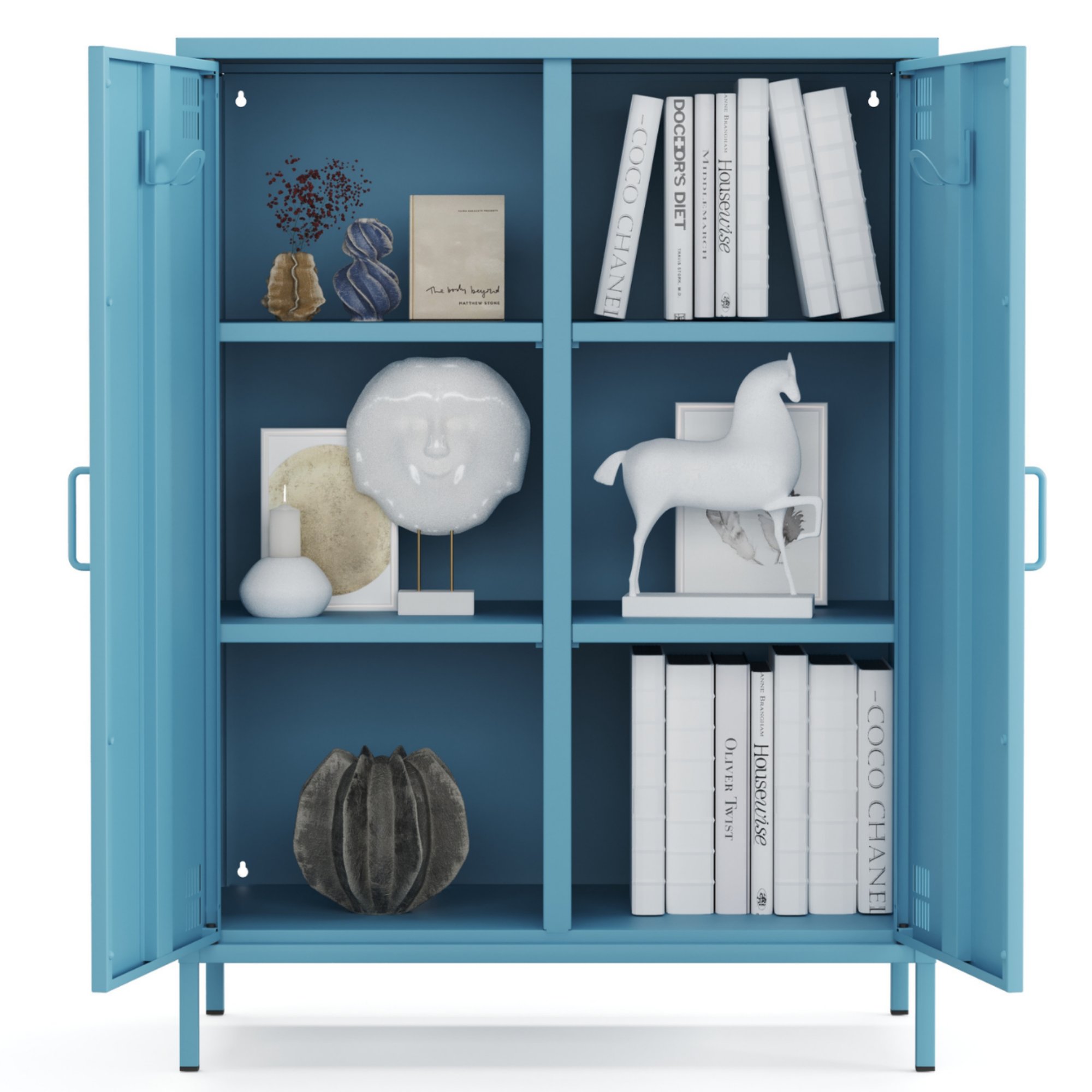 Pera Metal Dolap 2 Kapılı 80,50 x 40 x 109,50 cm - Ral 5024 Mavi