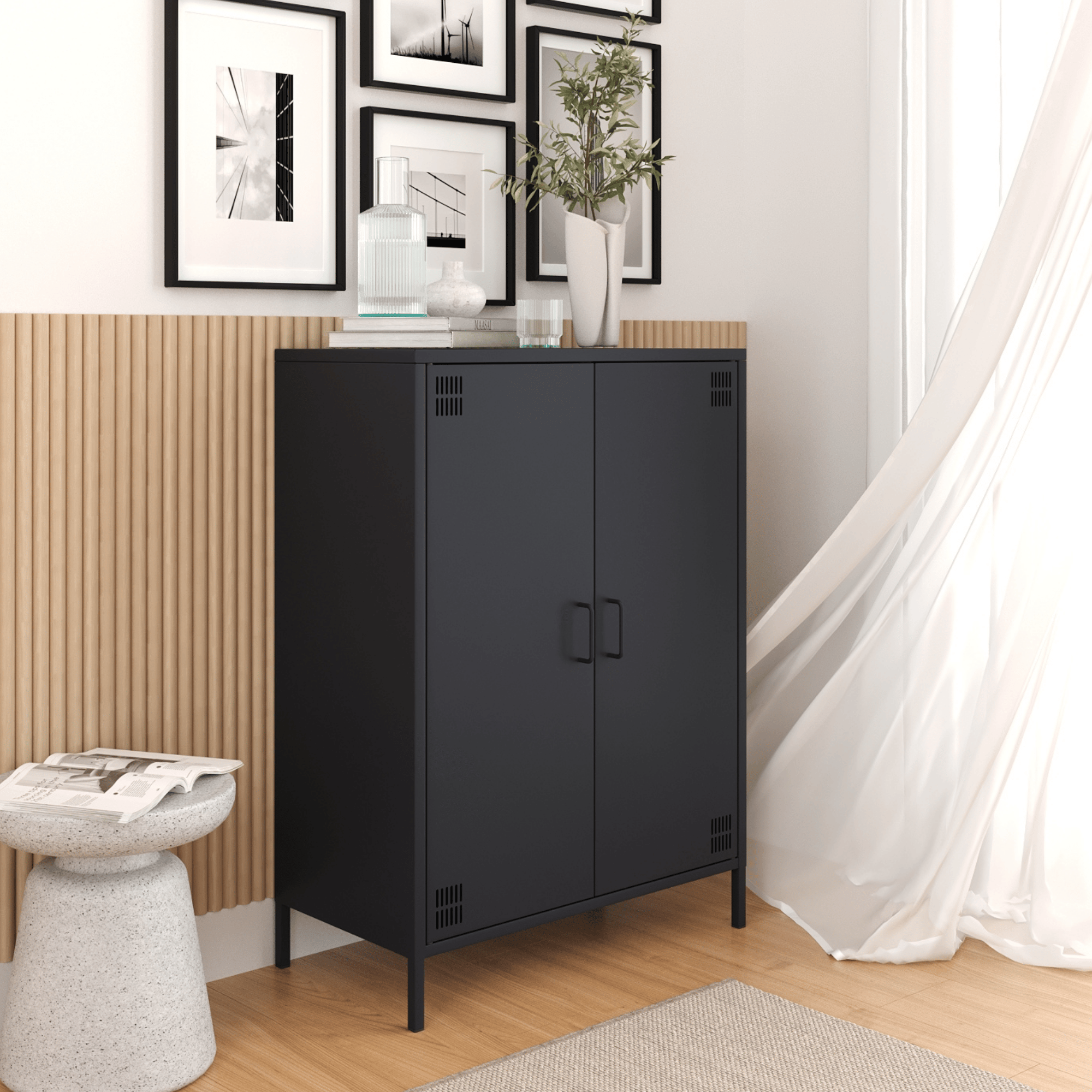 Pera Metal Dolap 2 Kapılı 80,50 x 40 x 109,50 cm - Ral 7016 Antrasit