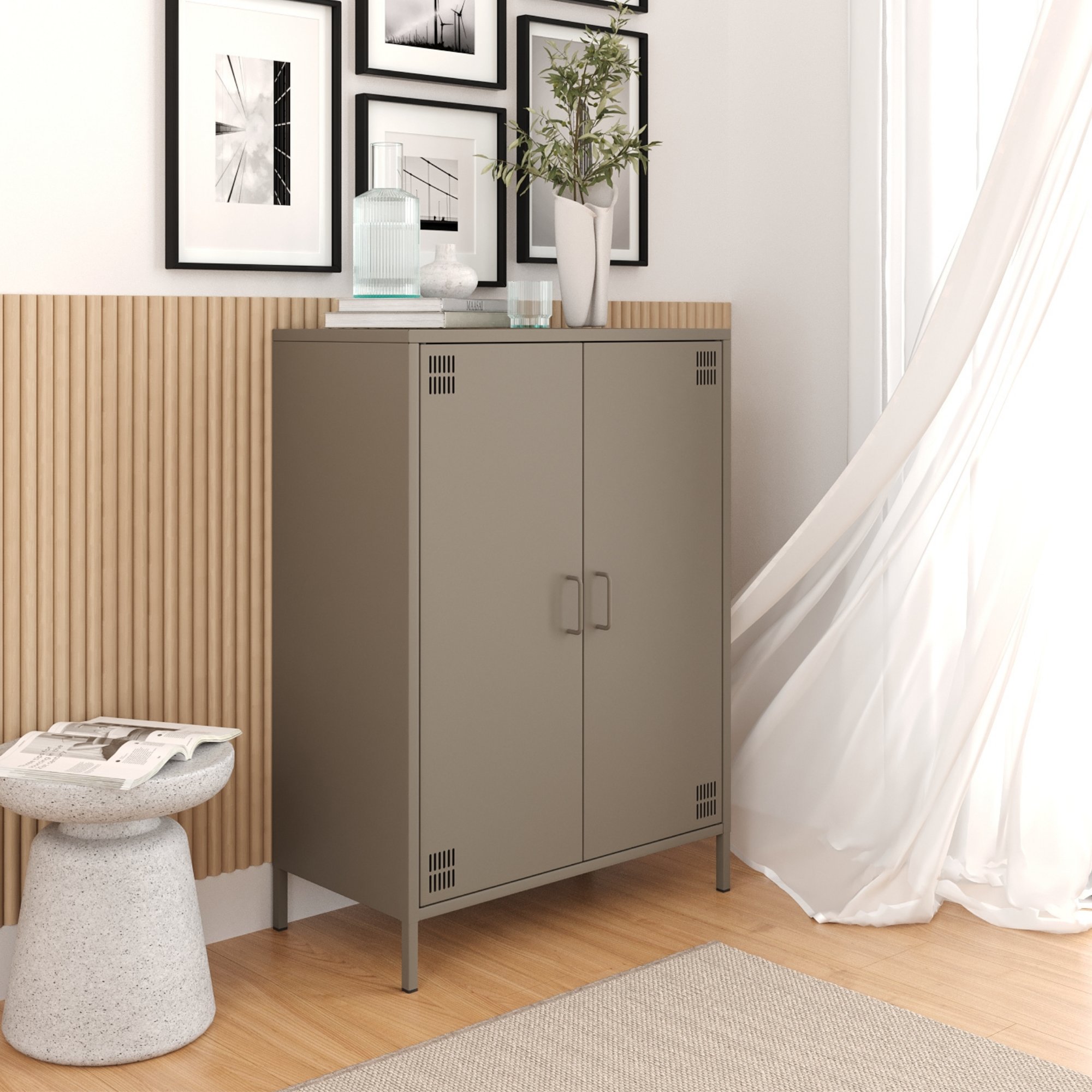 Pera Metal Dolap 2 Kapılı 80,50 x 40 x 109,50 cm - Ral 7039 Antrasit