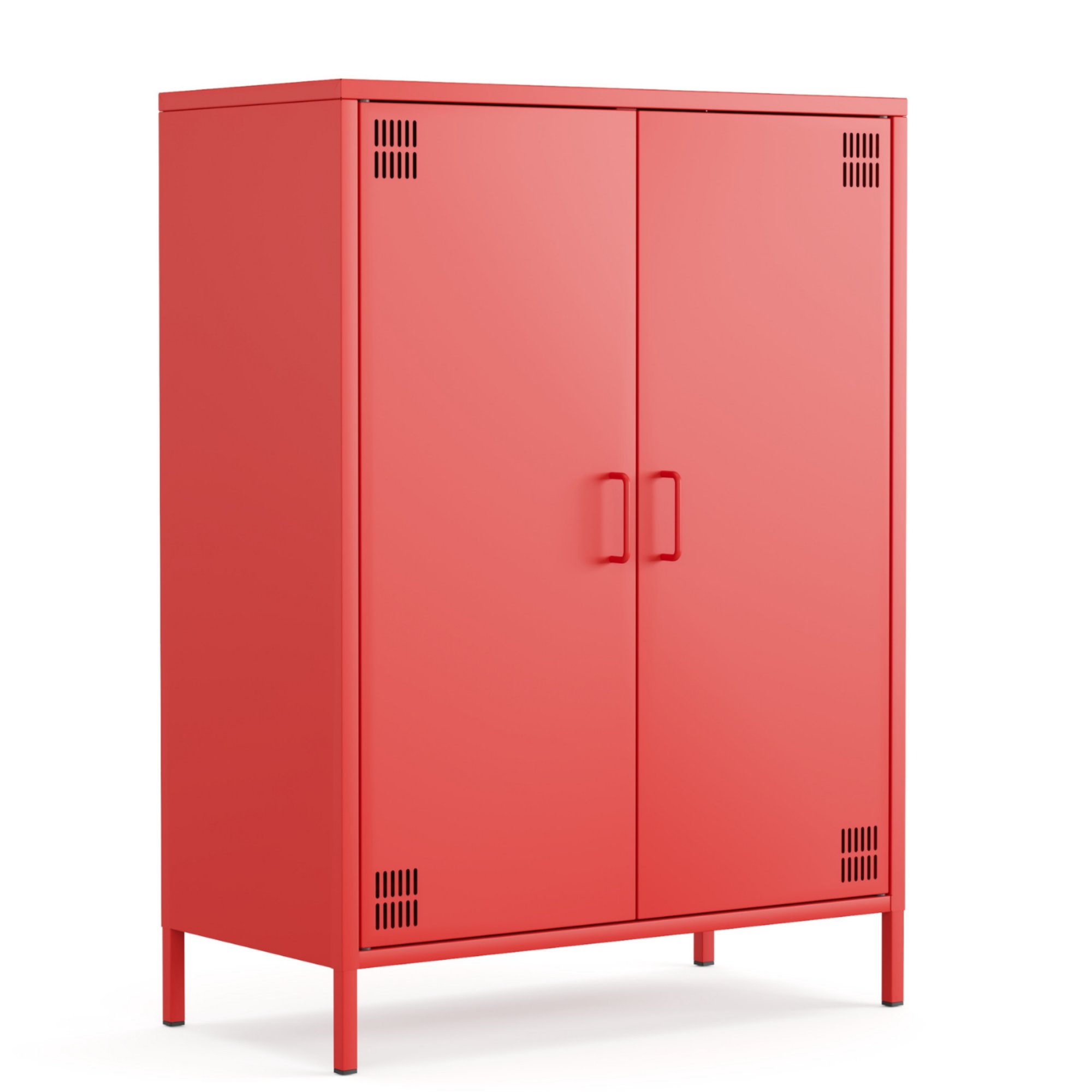 Pera Metal Dolap 2 Kapılı 80,50 x 40 x 109,50 cm - Ral 3020 Kırmızı