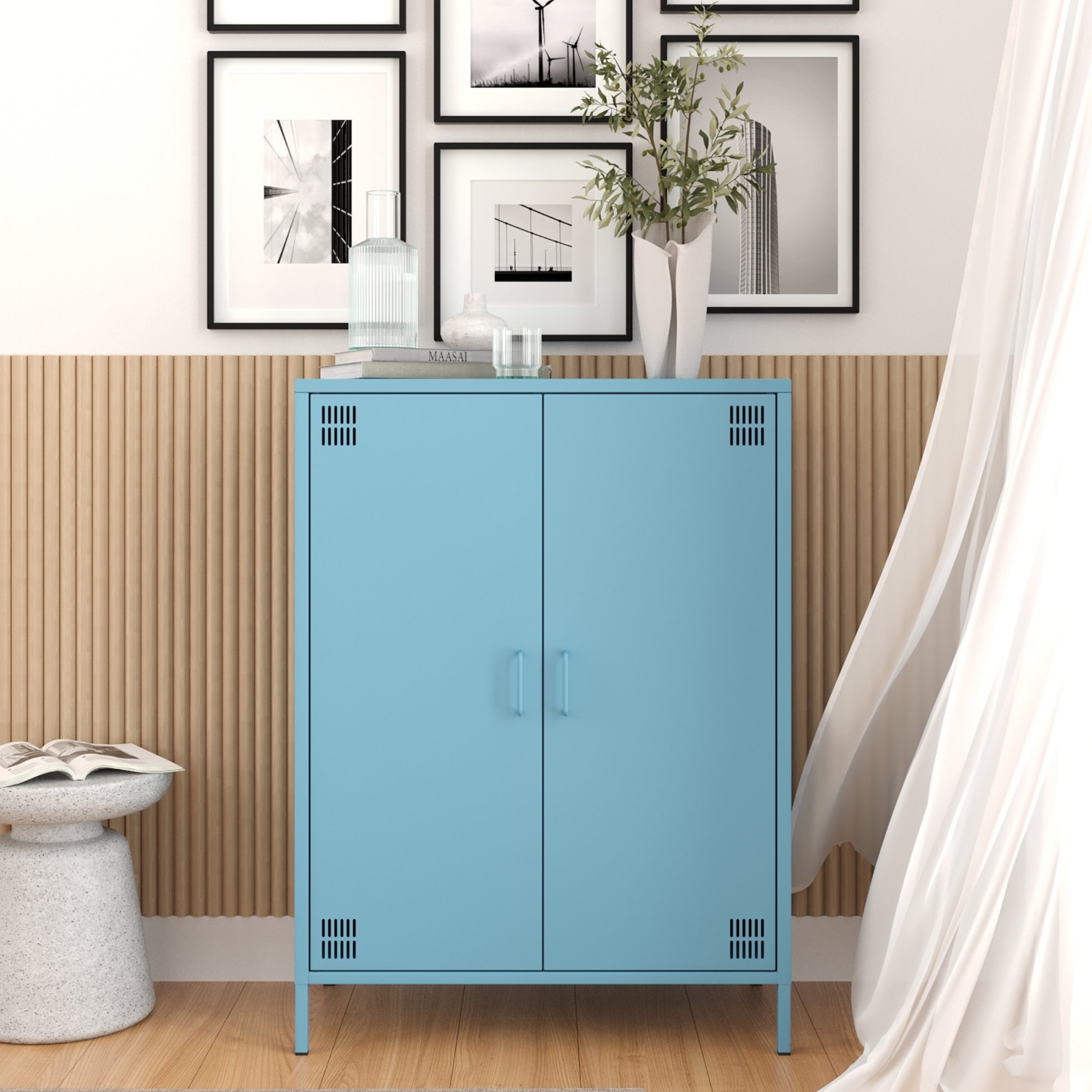 Pera Metal Dolap 2 Kapılı 80,50 x 40 x 109,50 cm - Ral 5024 Mavi