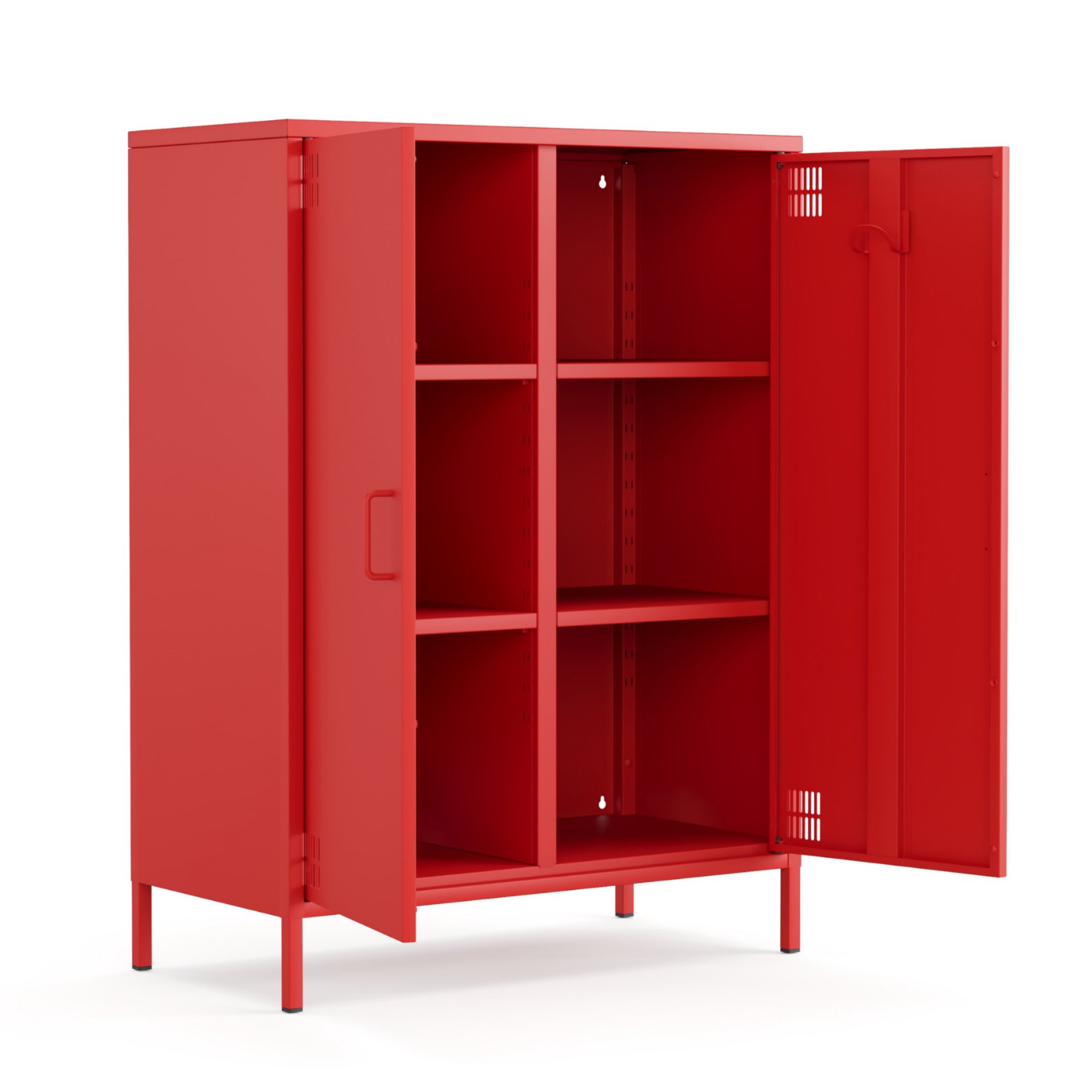 Pera Metal Dolap 2 Kapılı 80,50 x 40 x 109,50 cm - Ral 3020 Kırmızı