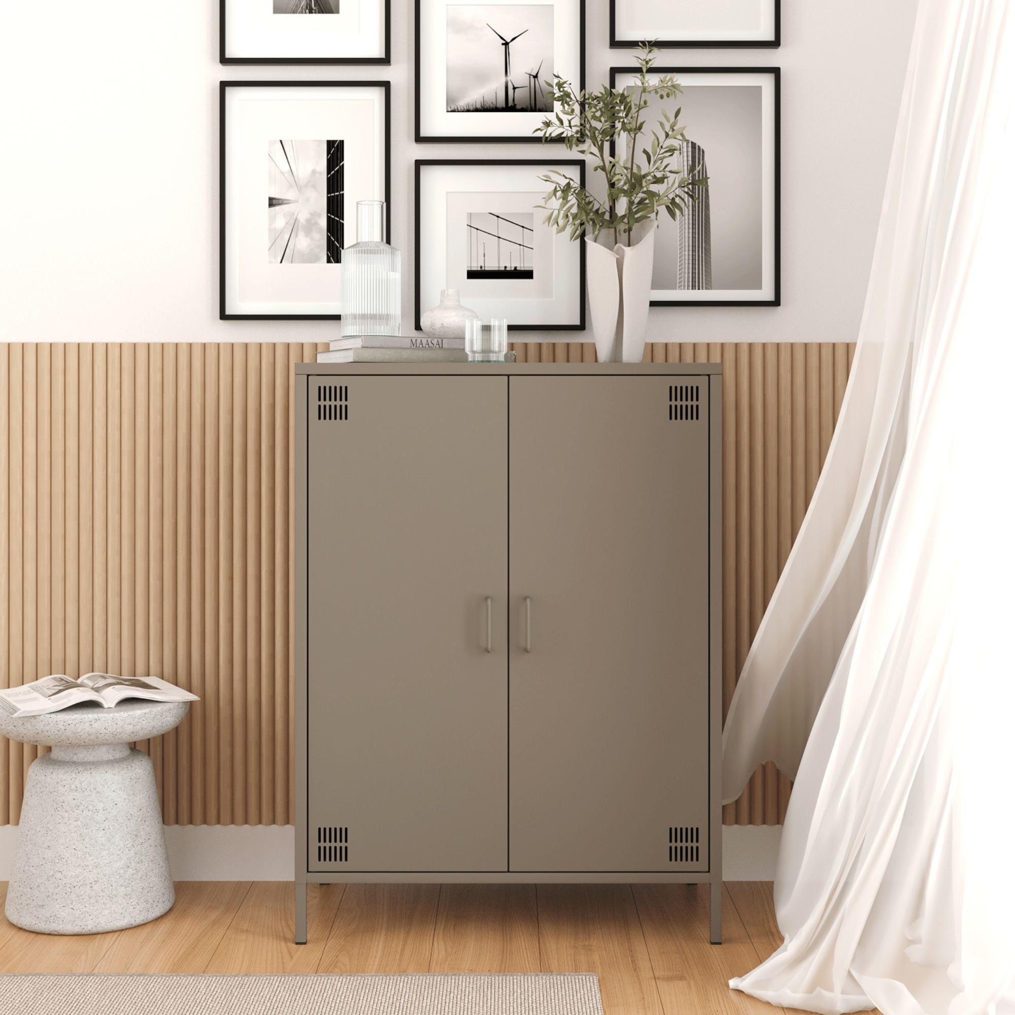 Pera Metal Dolap 2 Kapılı 80,50 x 40 x 109,50 cm - Ral 7039 Antrasit