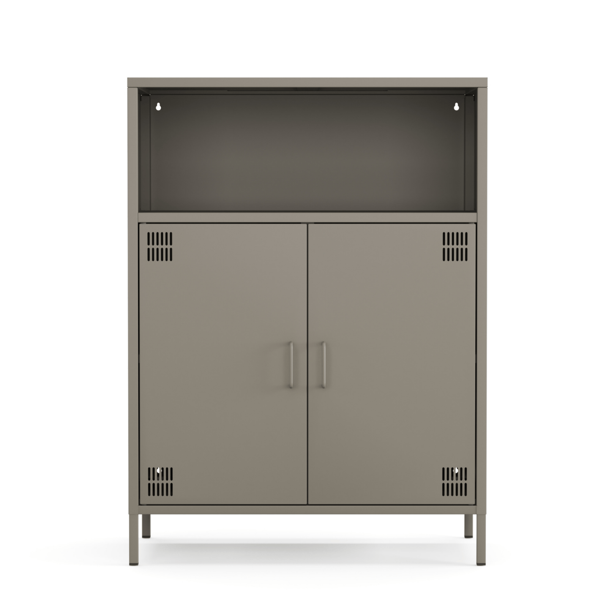 Pera Metal Dolap 2 Kapılı, Açık Raflı 80,50 x 40 x 109,50 cm - Ral 7039 Antrasit