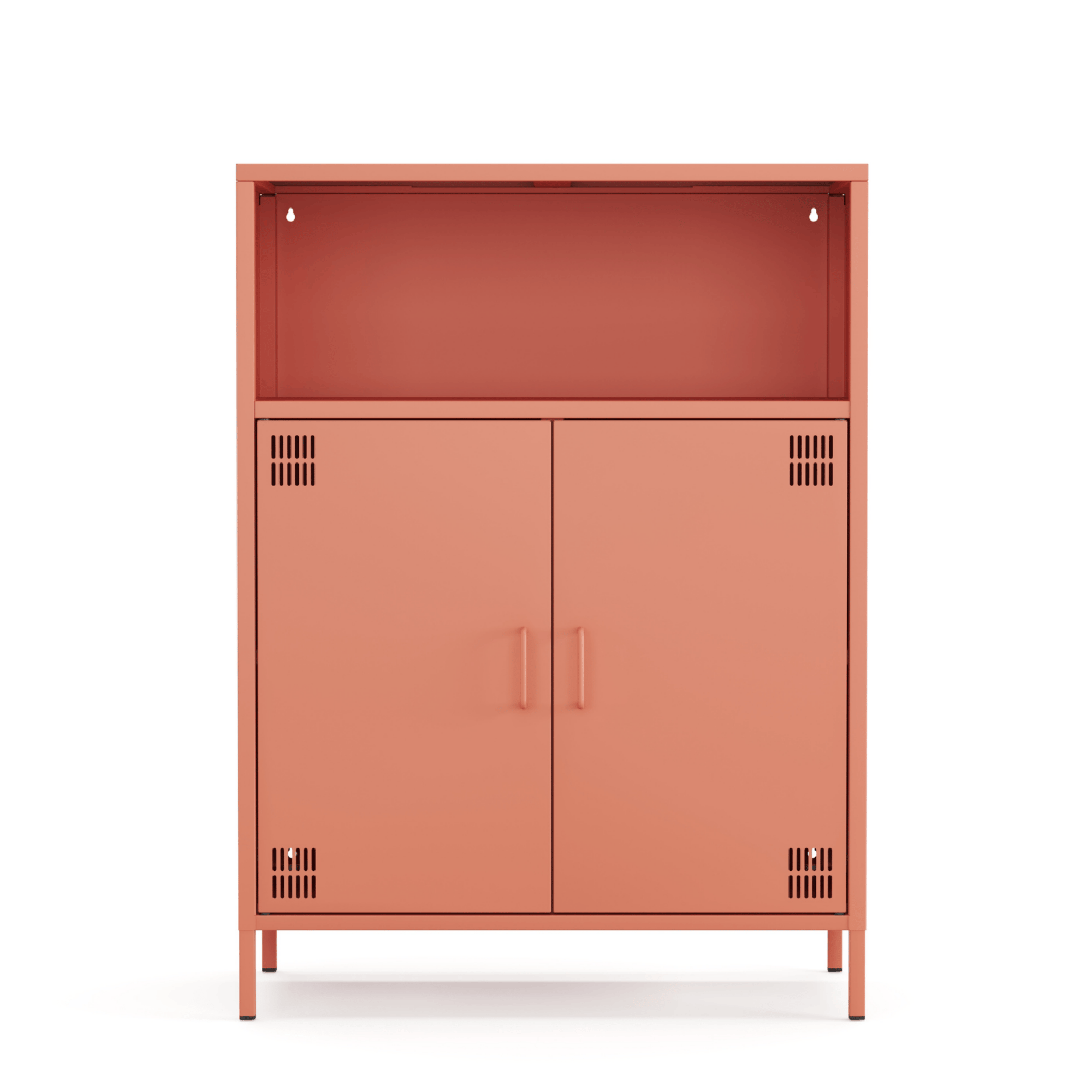 Pera Metal Dolap 2 Kapılı, Açık Raflı 80,50 x 40 x 109,50 cm - Ral 3022 Somon