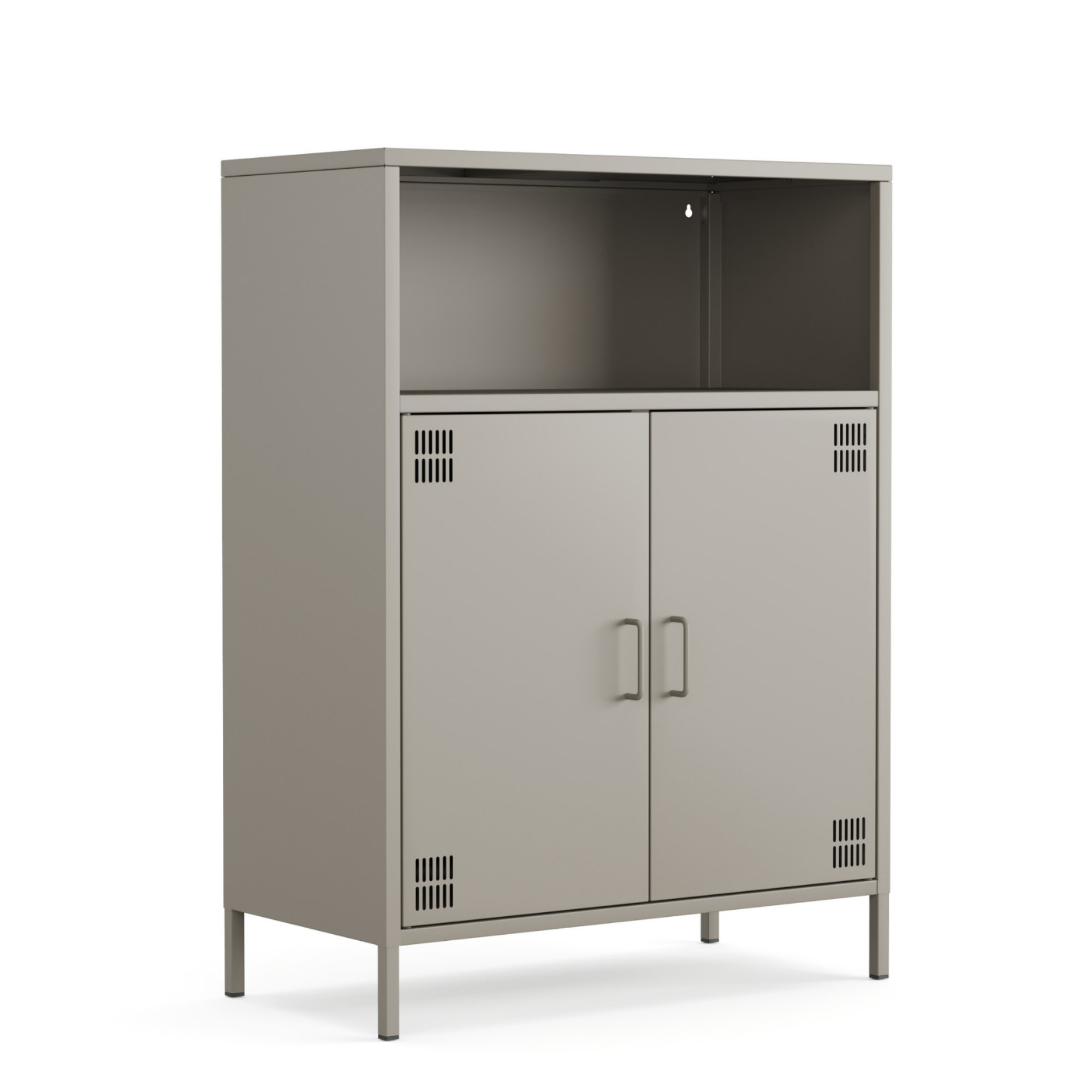 Pera Metal Dolap 2 Kapılı, Açık Raflı 80,50 x 40 x 109,50 cm - Ral 7039 Antrasit